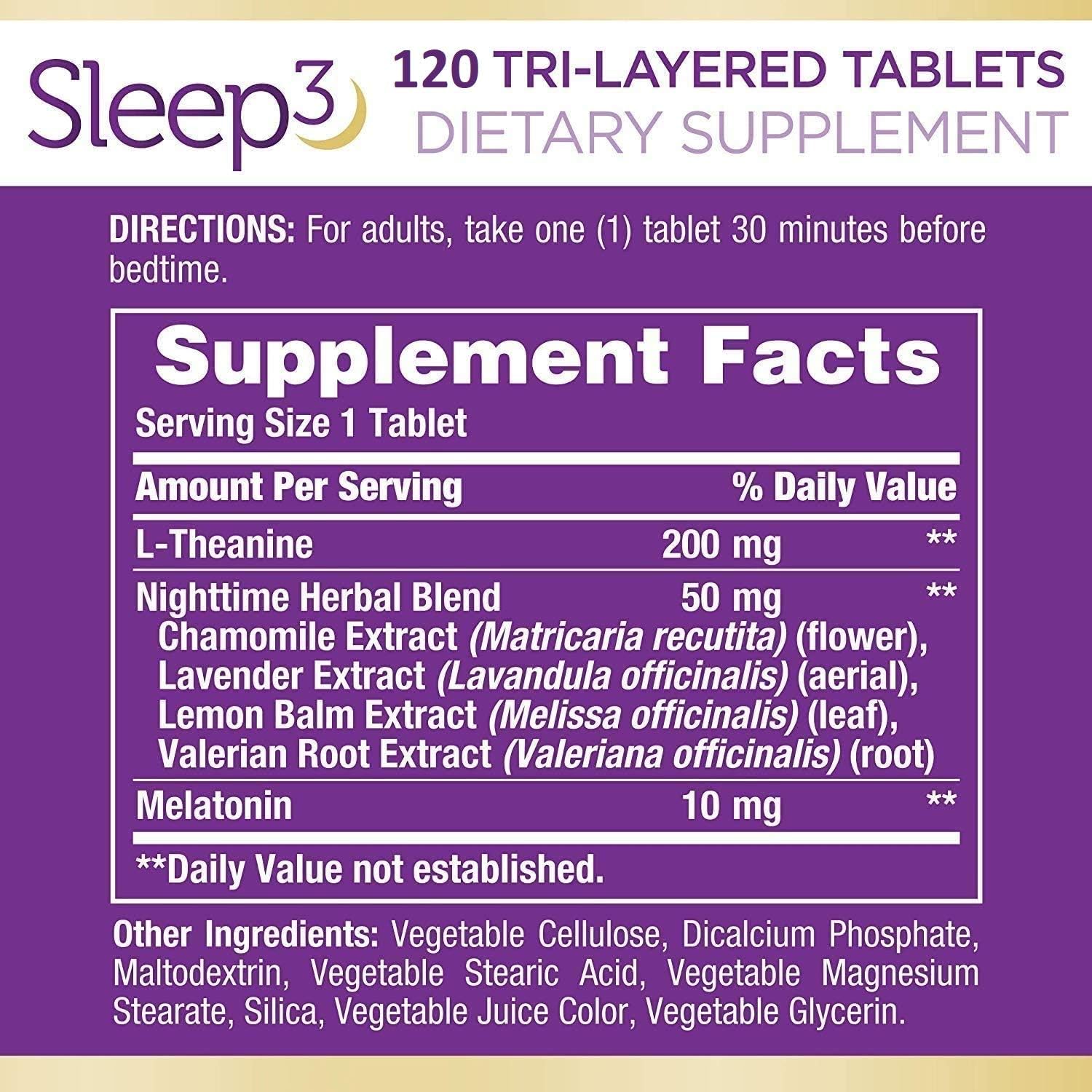 Foto 4 pulgar | Suplemento Nature's Bounty Sleep3 de Melatonina 10 Mg 120 Comprimidos - Venta Internacional