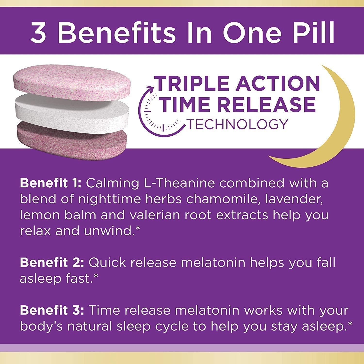 Foto 5 pulgar | Suplemento Nature's Bounty Sleep3 de Melatonina 10 Mg 120 Comprimidos - Venta Internacional