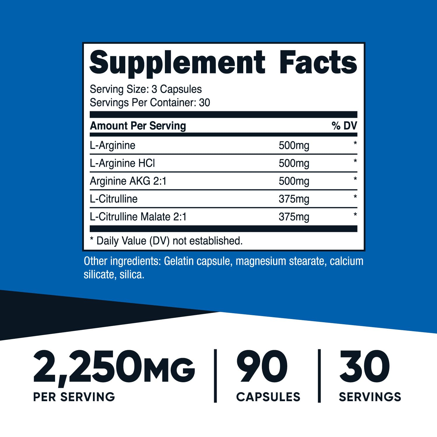 Foto 3 pulgar | Suplemento Nutricost Nitric Oxide Booster 2250 Mg 90 Cápsulas - Venta Internacional.