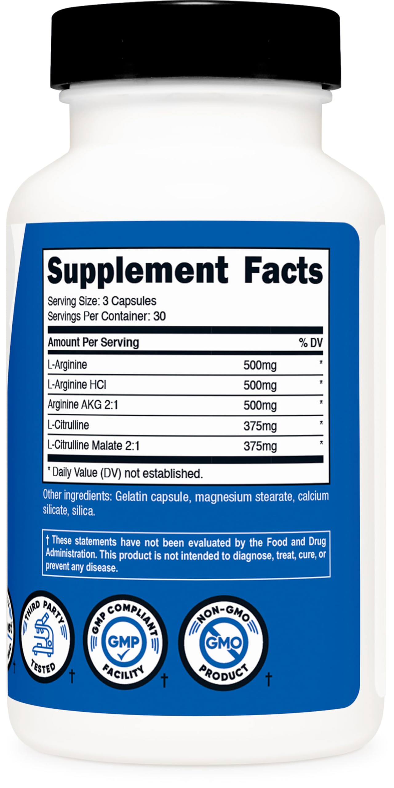 Foto 6 pulgar | Suplemento Nutricost Nitric Oxide Booster 2250 Mg 90 Cápsulas - Venta Internacional.
