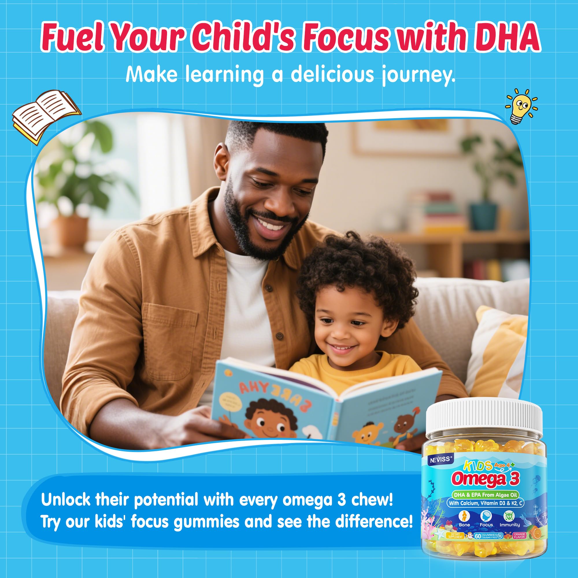 Foto 5 | Complementa Las Gomitas Omega 3 De Neviss Kids Con Calcio  Vitamina D3 Y K2 - Venta Internacional.
