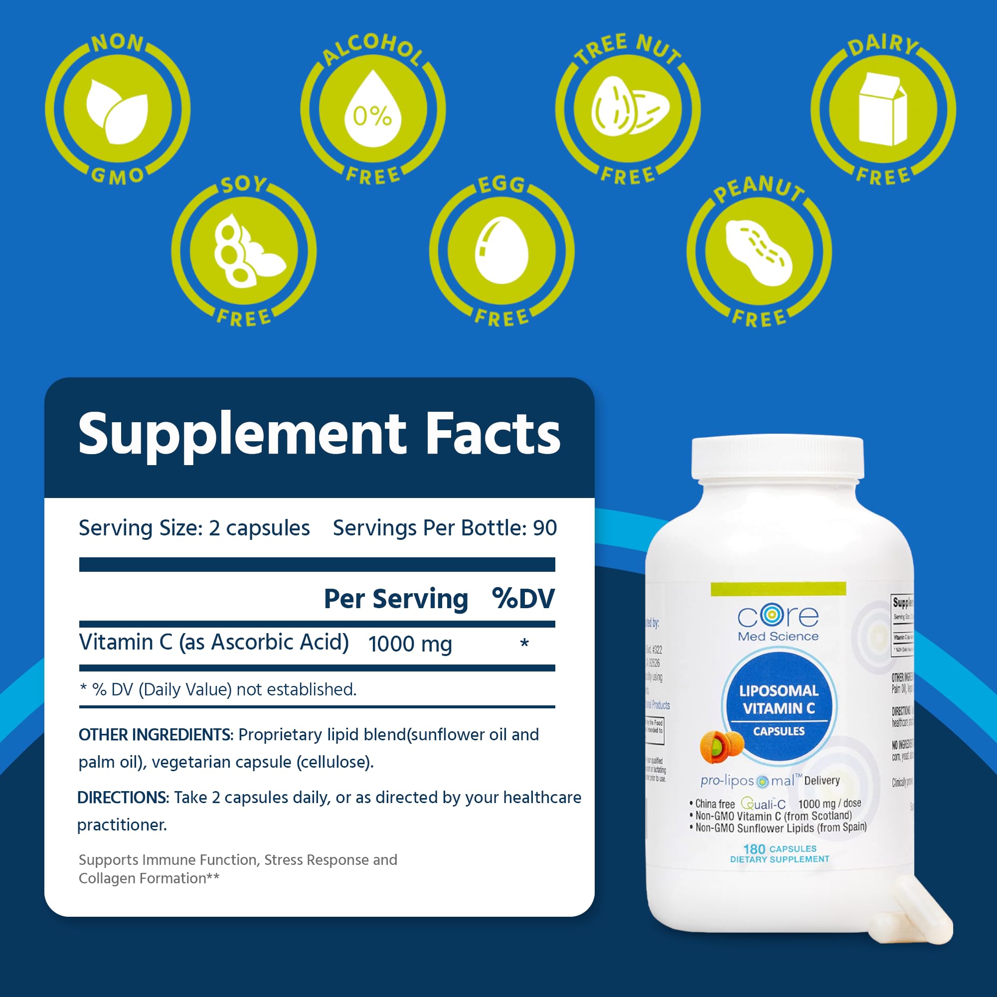 Foto 4 pulgar | Suplemento Core Med Science De Vitamina C Liposomal 1000 Mg 180 Cápsulas - Venta Internacional.