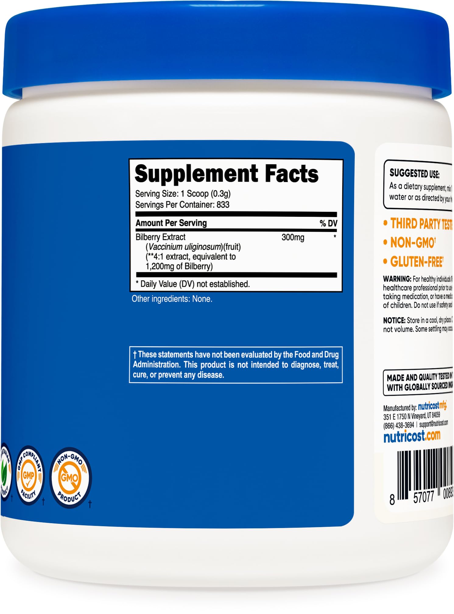Foto 6 pulgar | Suplemento Alimenticio Nutricost Arándano 250 g - Venta Internacional