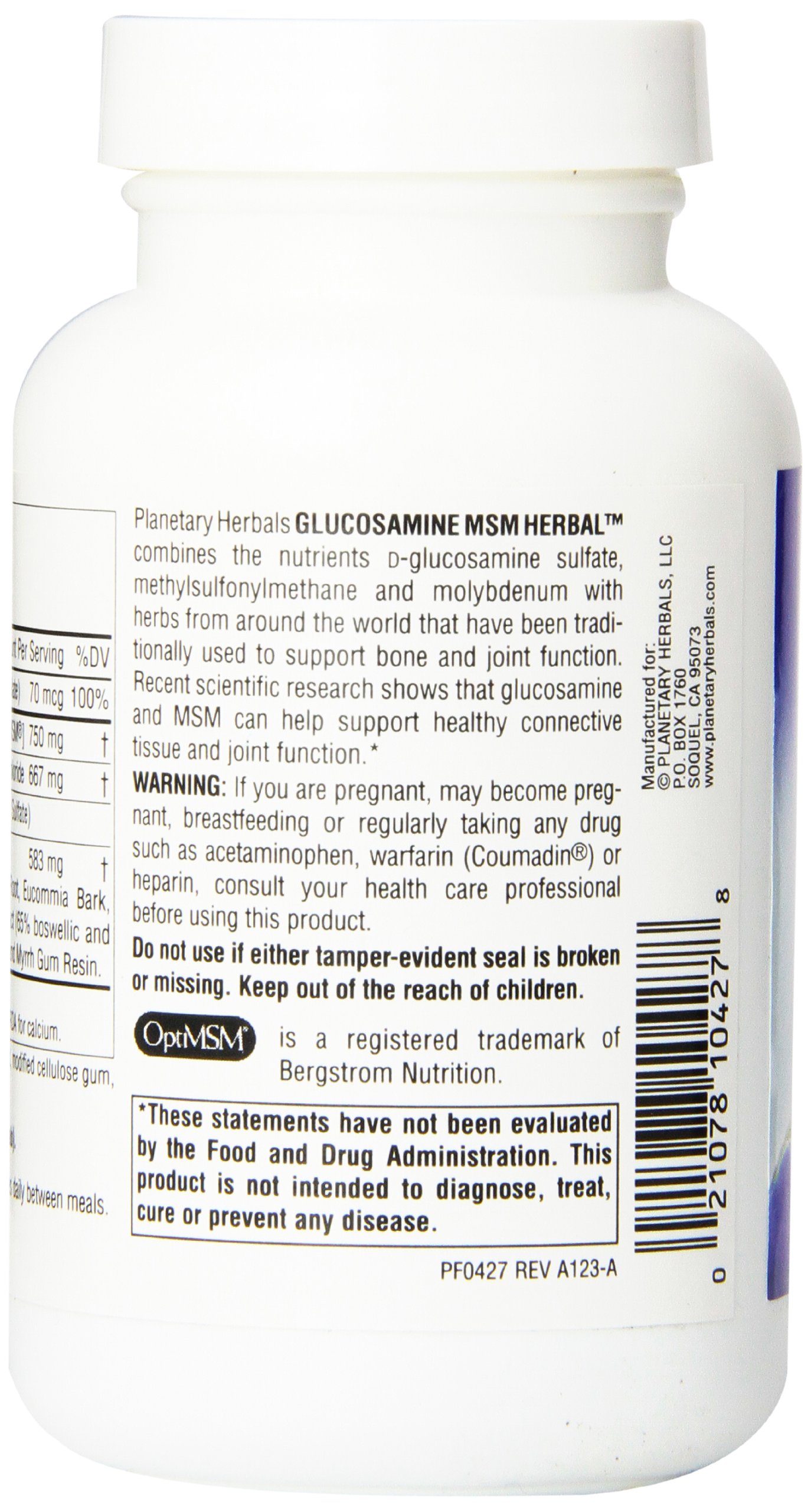 Foto 3 pulgar | Suplemento Planetary Herbals Glucosamine Msm 90 Comprimidos - Venta Internacional.