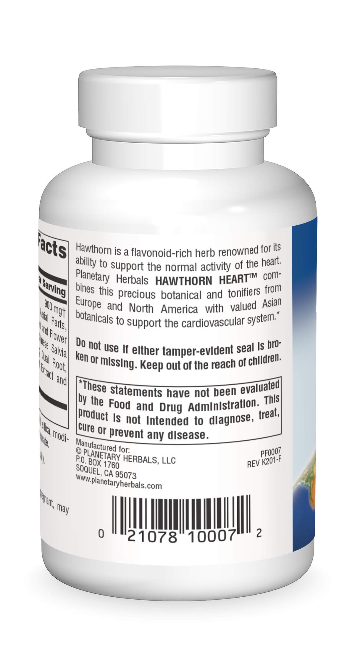 Foto 3 pulgar | Suplemento Planetary Herbals Hawthorn Heart 60 Comprimidos - Venta Internacional.