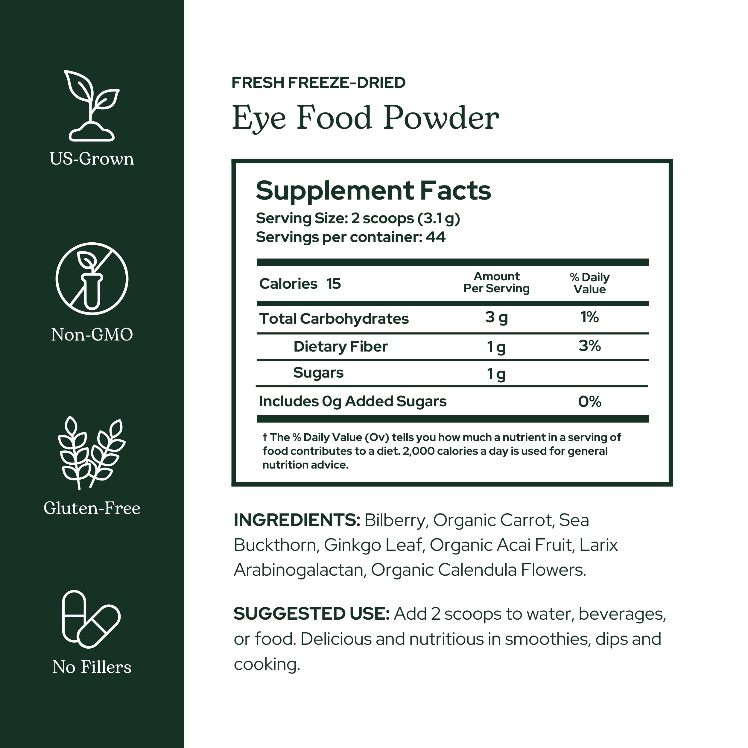 Foto 2 | Suplemento Eclectic Herb Eye Food Powder Vision Support - Venta Internacional.