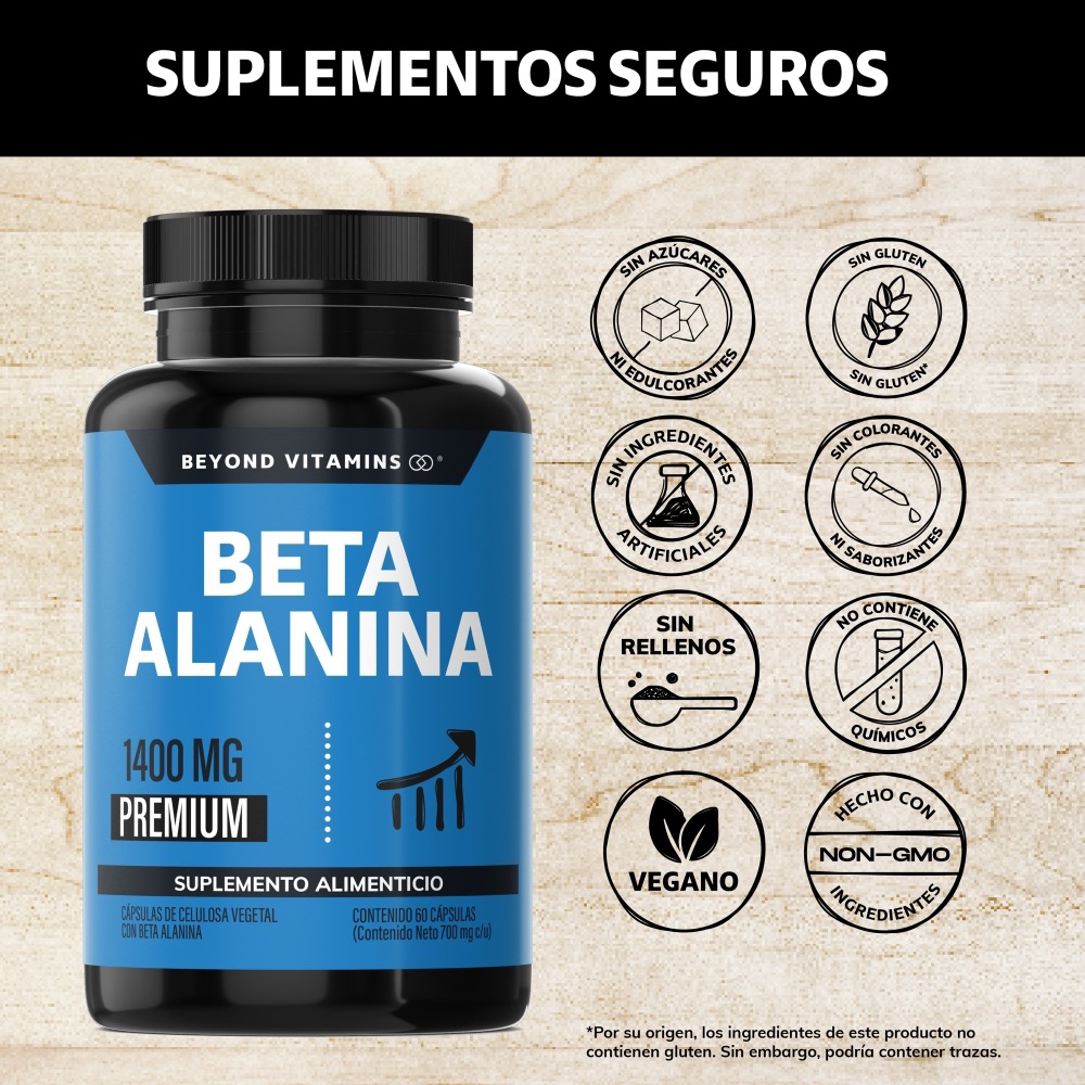 Foto 3 pulgar | Beta Alanina 1400 mg Beyond Vitamins 60 Cápsulas