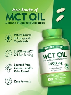 Foto 5 | Suplemento Nature's Truth Mct Oil 100 Cápsulas Blandas Cetogénicas - Venta Internacional.