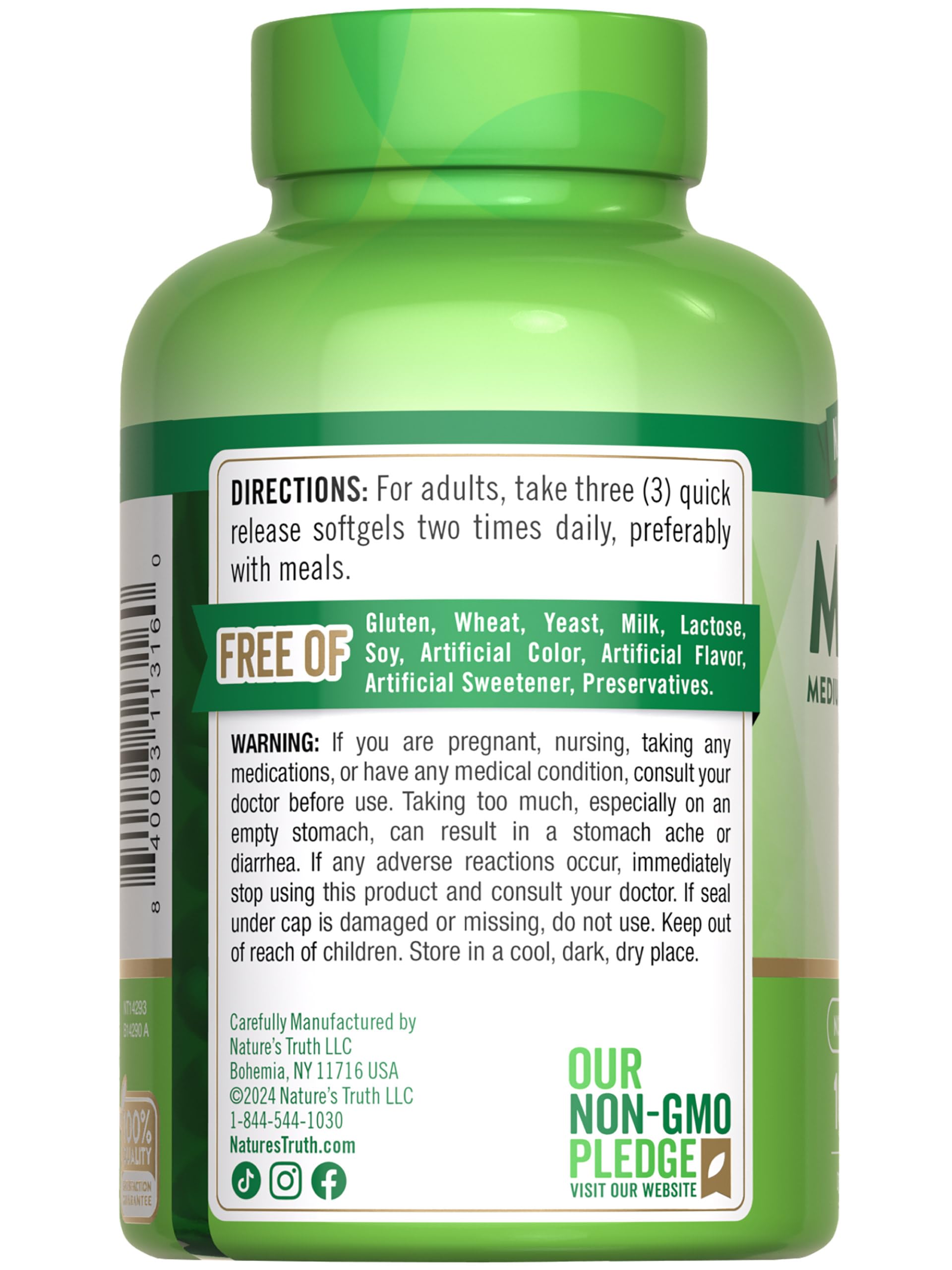 Foto 7 | Suplemento Nature's Truth Mct Oil  100 Cápsulas Blandas  Cetogénicas - Venta Internacional.