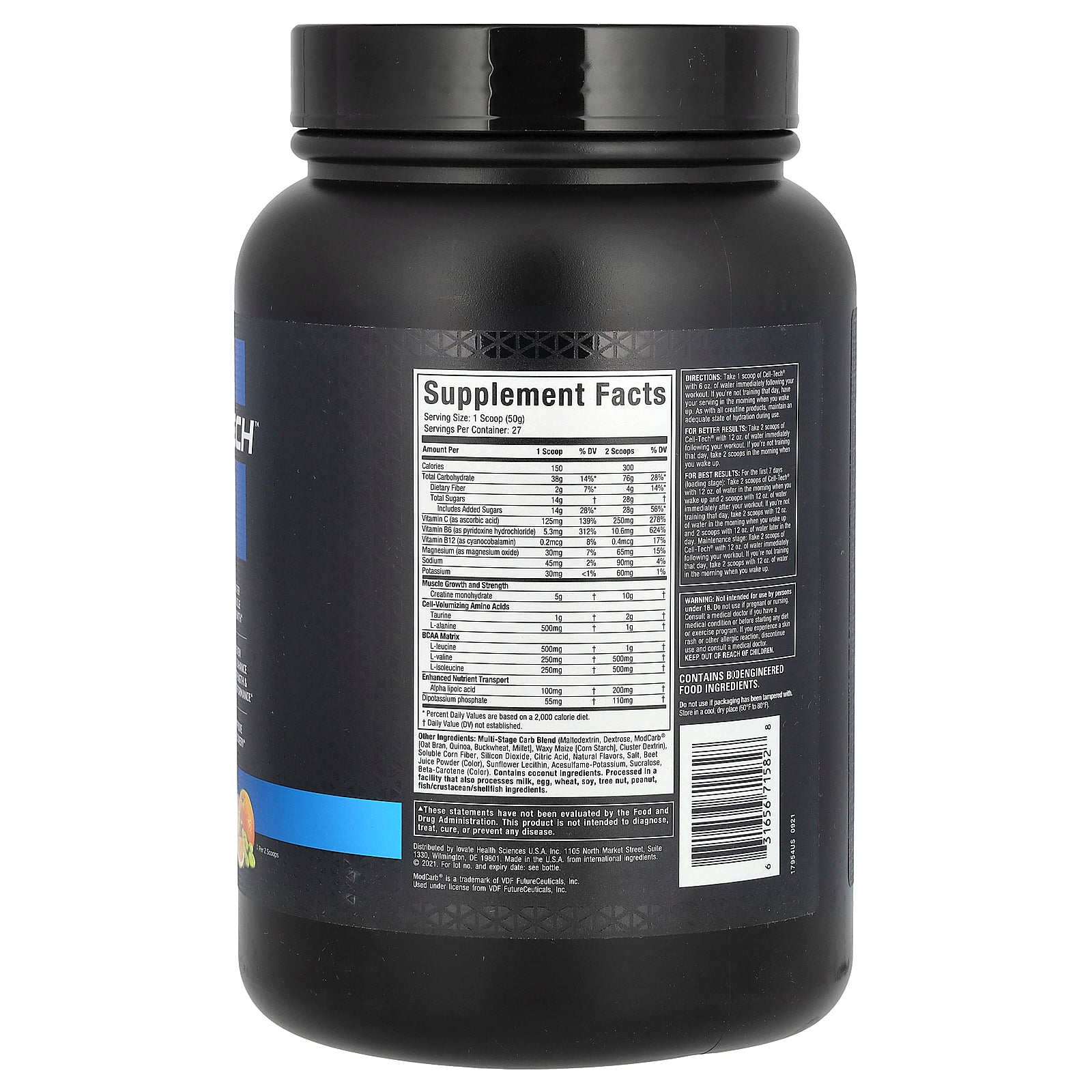 Foto 2 | Suplemento Muscletech Cell-tech Creatina Tropical Citrus 1 36 Kg - Venta Internacional.