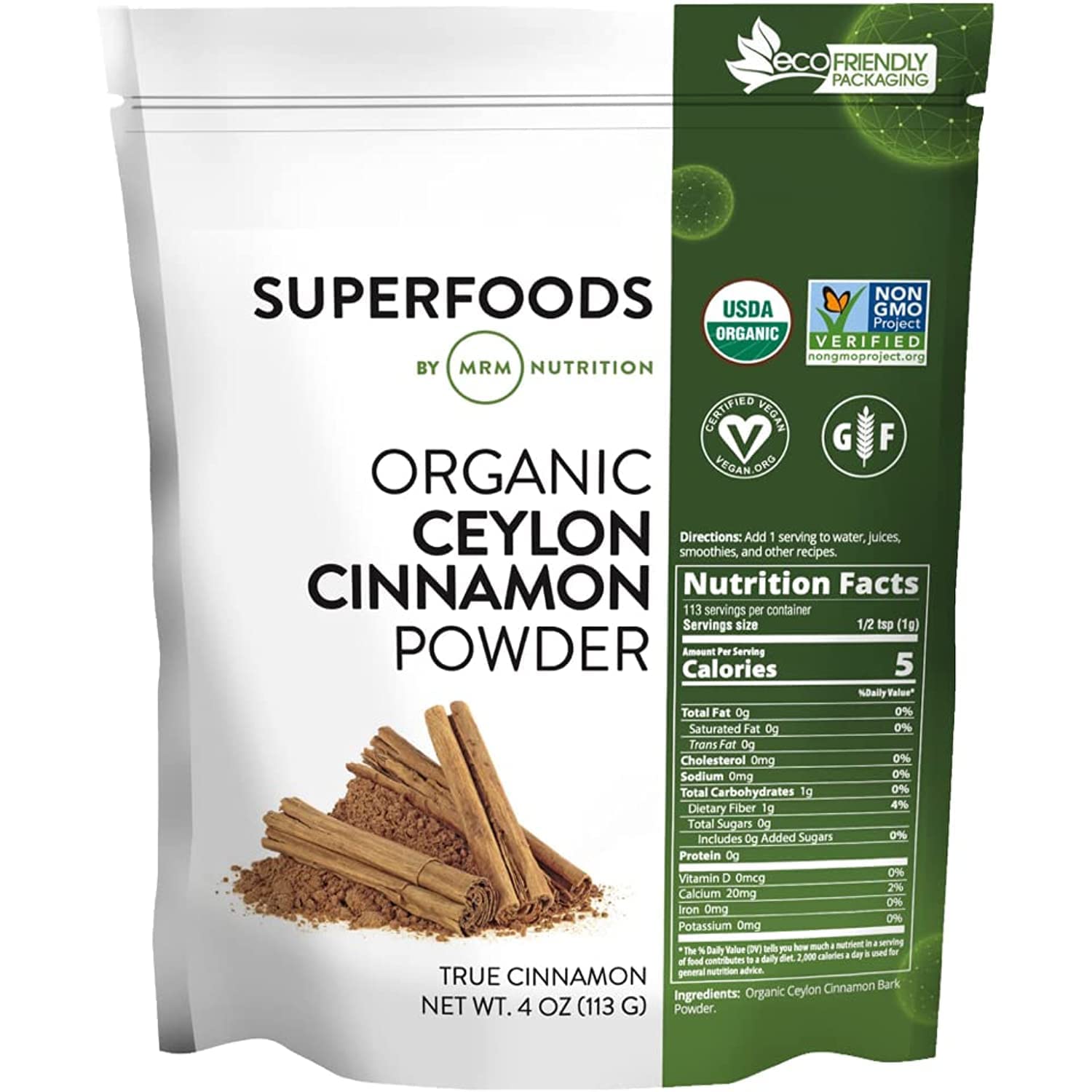 Foto 2 pulgar | Canela En Polvo Mrm Nutrition Organic Ceylon Vegan 113 Porciones - Venta Internacional.