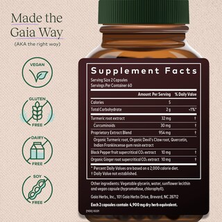 Foto 2 | Suplemento Gaia Herbs Turmeric Supreme Joint Health 120 Cápsulas - Venta Internacional.