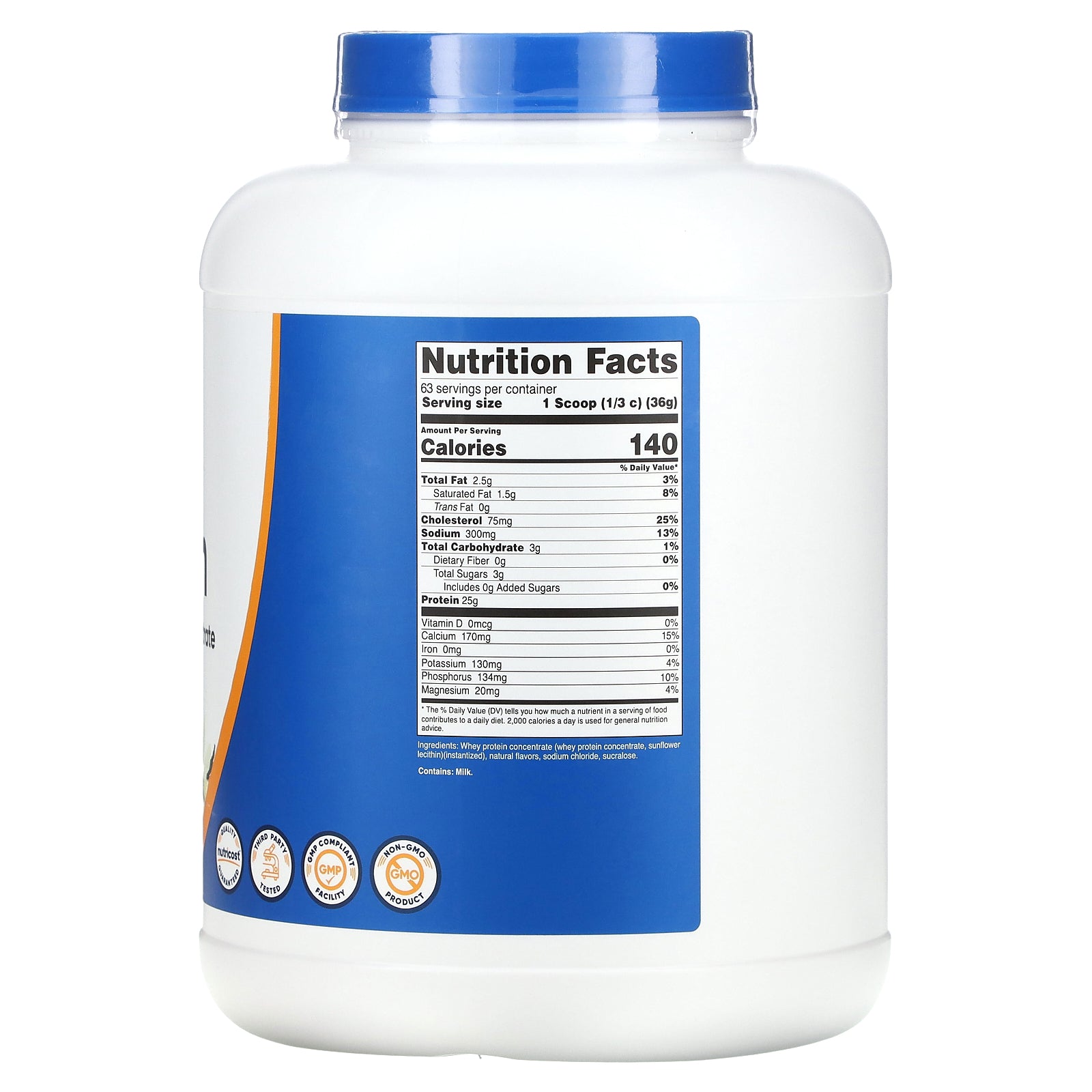 Foto 3 pulgar | Proteína En Polvo Nutricost Concentrado De Proteína De Suero De Leche De Vainilla 2.268 Kg - Venta Internacional.