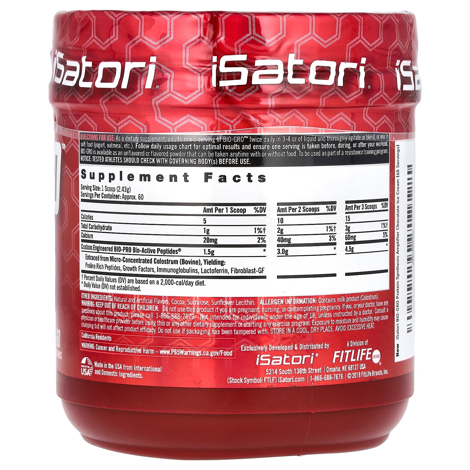 Foto 3 pulgar | Amplificador De Síntesis De Proteínas Supplement Isatori Bio-gro 146 G - Venta Internacional.