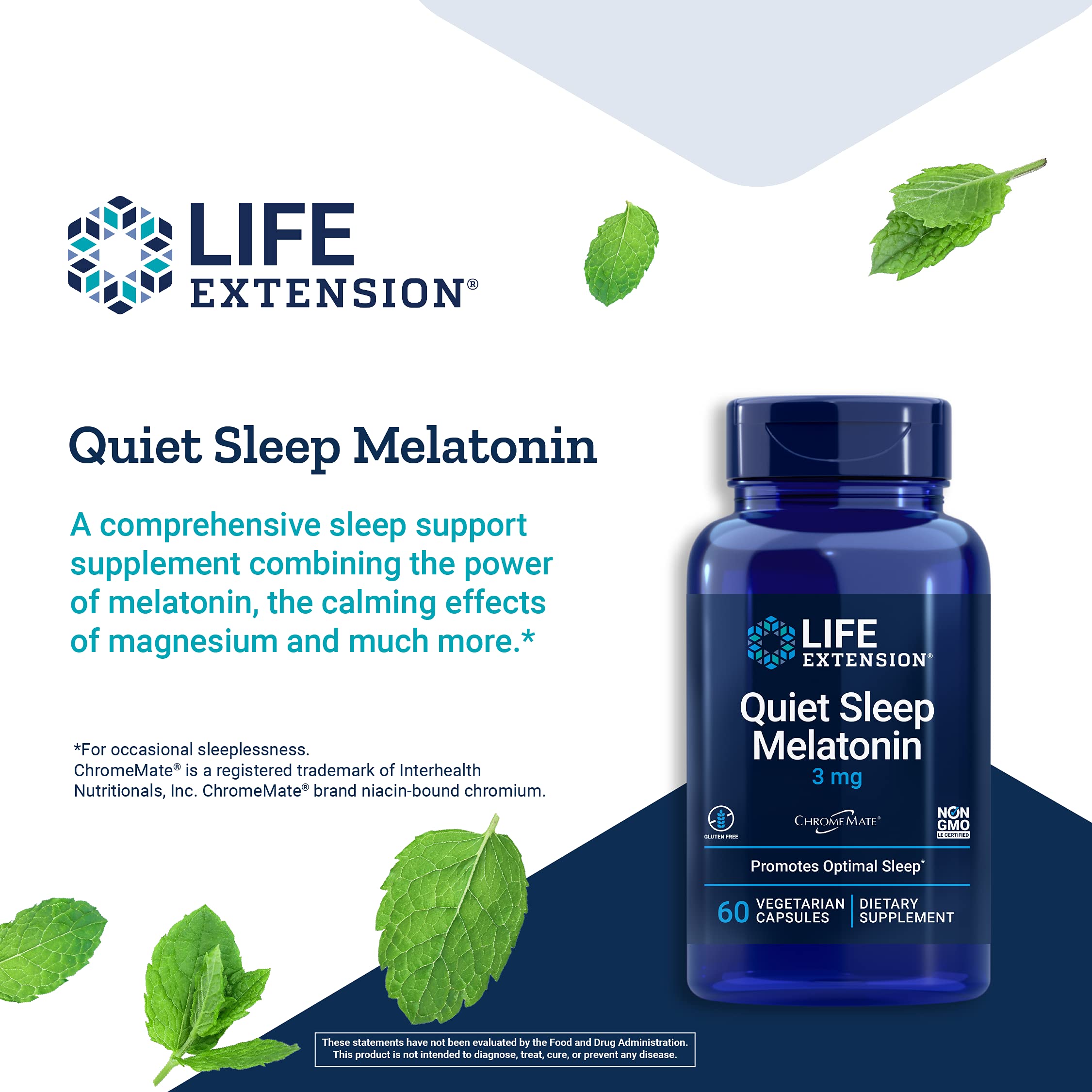 Foto 6 pulgar | Melatonina Supplement Life Extension Quiet Sleep 60 Cápsulas - Venta Internacional.