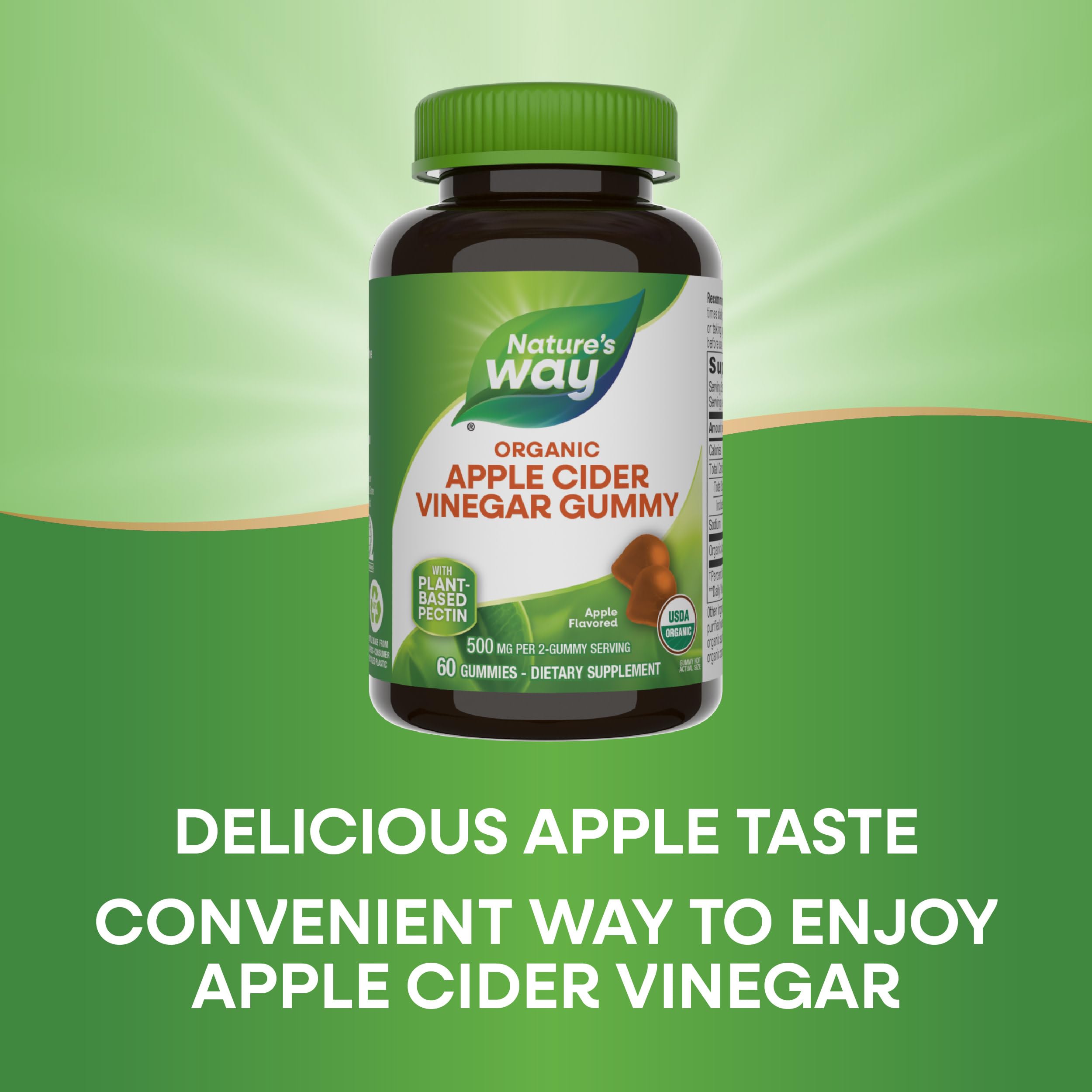 Foto 5 pulgar | Complementa Las Gomitas De Vinagre De Sidra De Manzana Orgánico De Nature's Way - Venta Internacional.