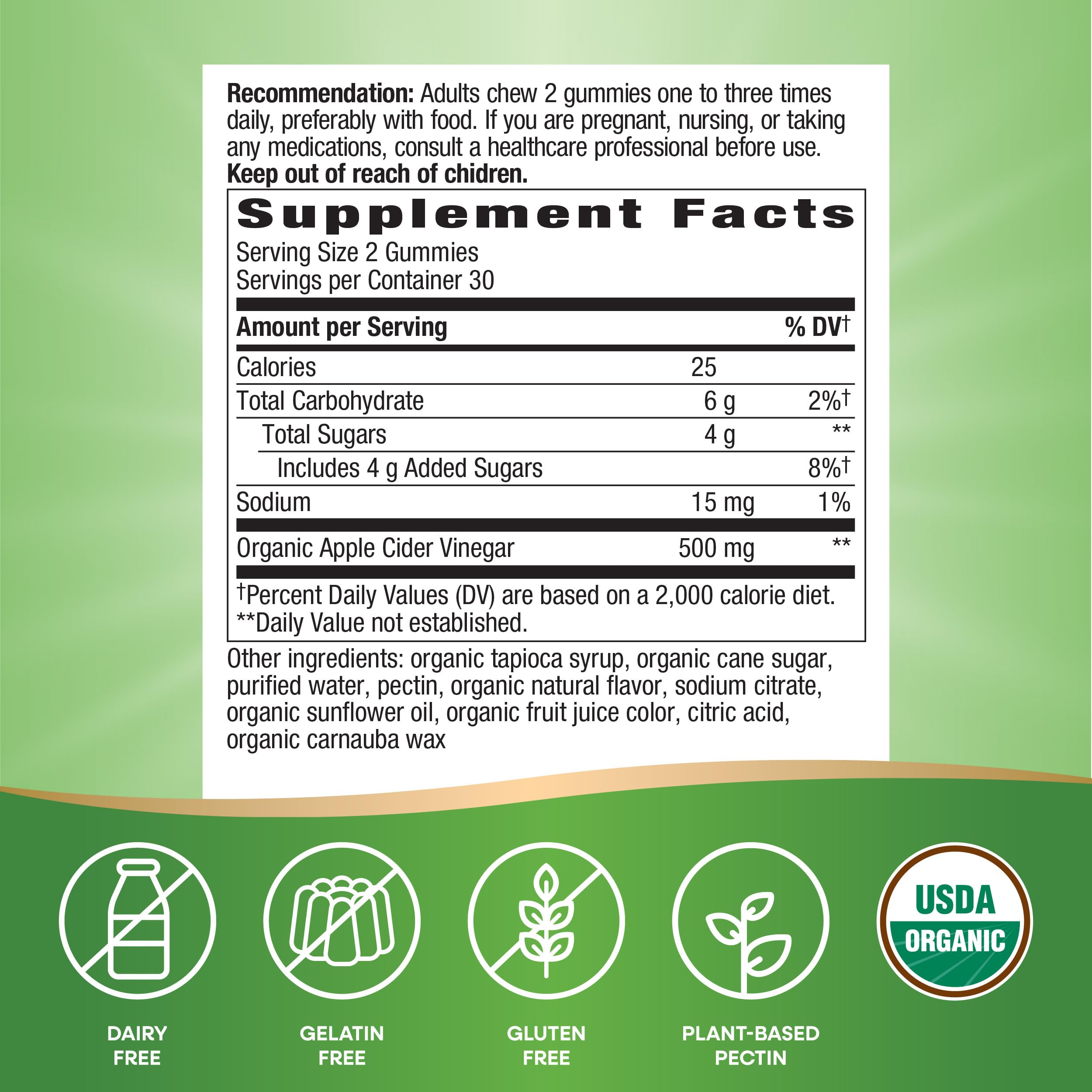 Foto 5 | Complementa Las Gomitas De Vinagre De Sidra De Manzana Orgánico De Nature's Way - Venta Internacional.