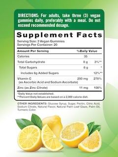 Foto 2 | Complementa Las Gomitas De Vitamina C De Nature's Truth Con Zinc 60 Unidades - Venta Internacional.