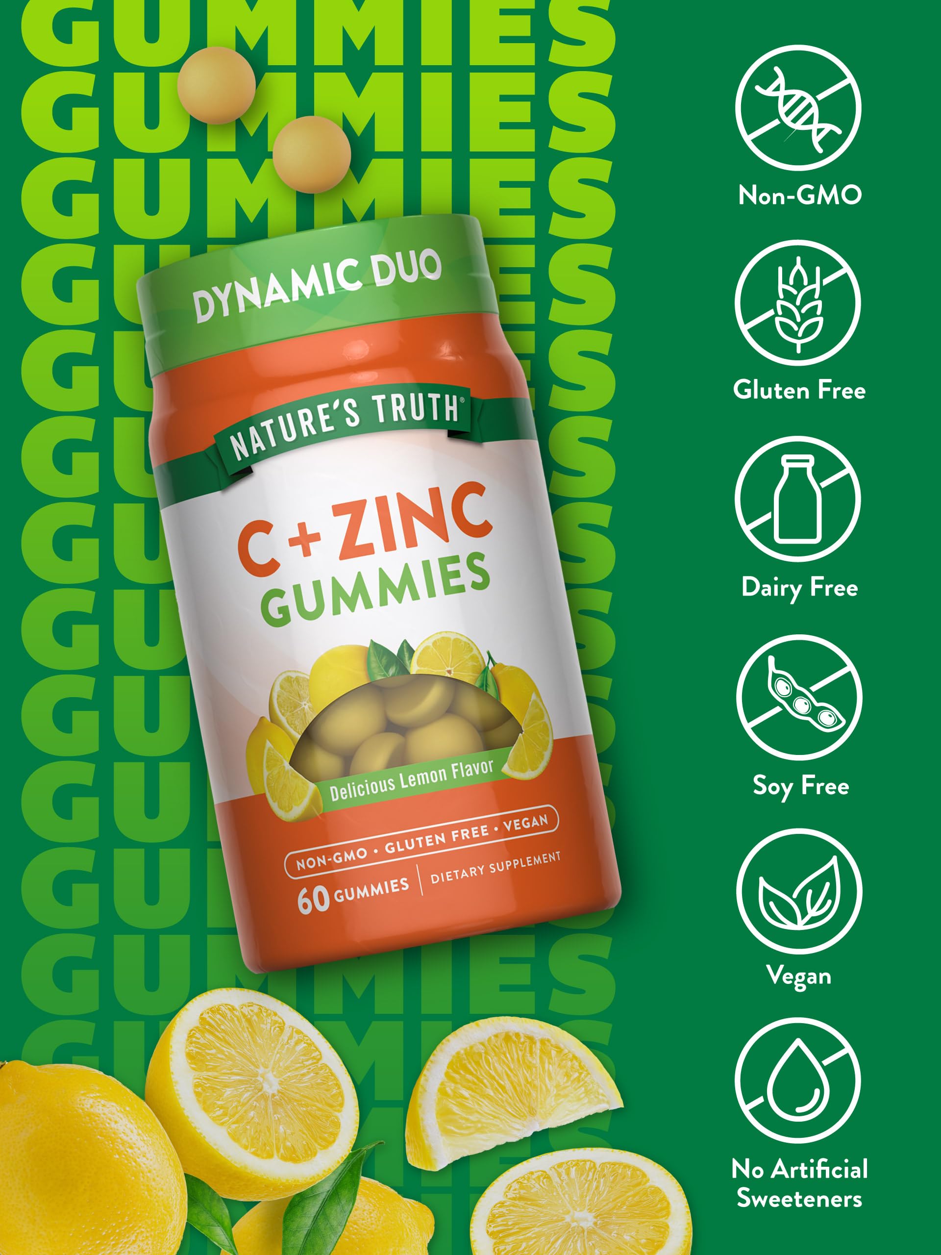 Foto 3 | Complementa Las Gomitas De Vitamina C De Nature's Truth Con Zinc  60 Unidades - Venta Internacional.