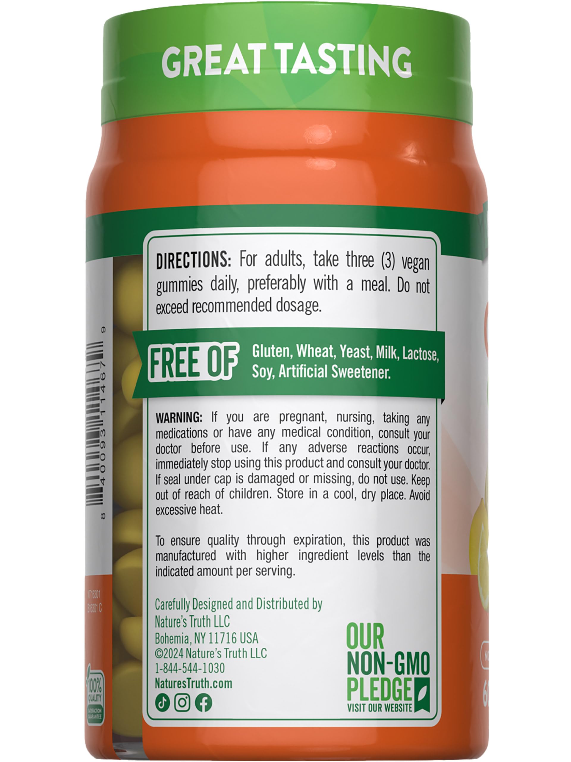 Foto 7 | Complementa Las Gomitas De Vitamina C De Nature's Truth Con Zinc  60 Unidades - Venta Internacional.