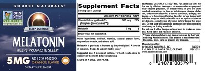 Foto 6 | Melatonina Supplement Source Naturals 5 Mg 50 Pastillas De Naranja - Venta Internacional.