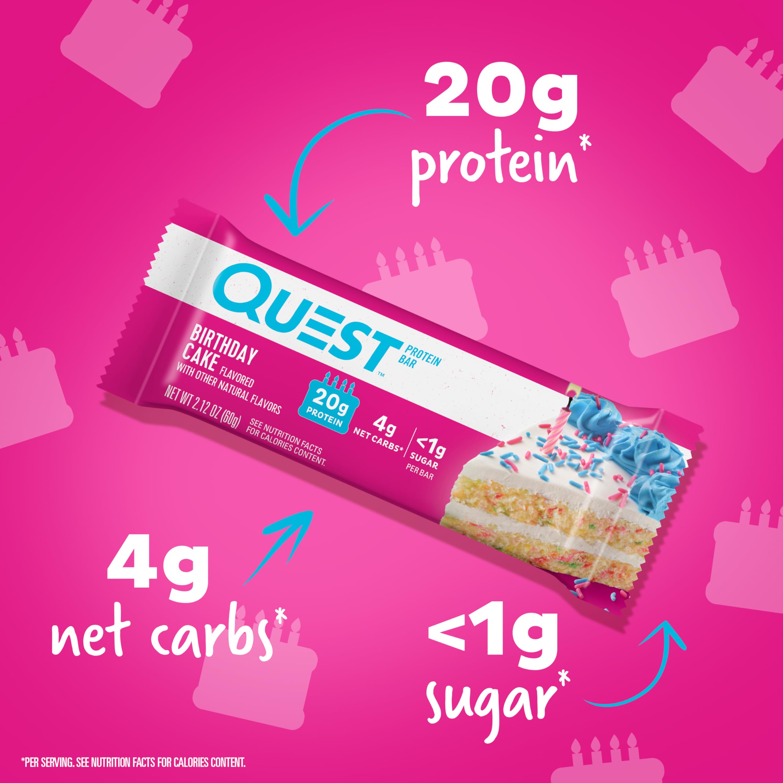 Foto 3 pulgar | Protein Bar Quest Sabor Tarta De Cumpleaños  20 G  12 Barras - Venta Internacional.