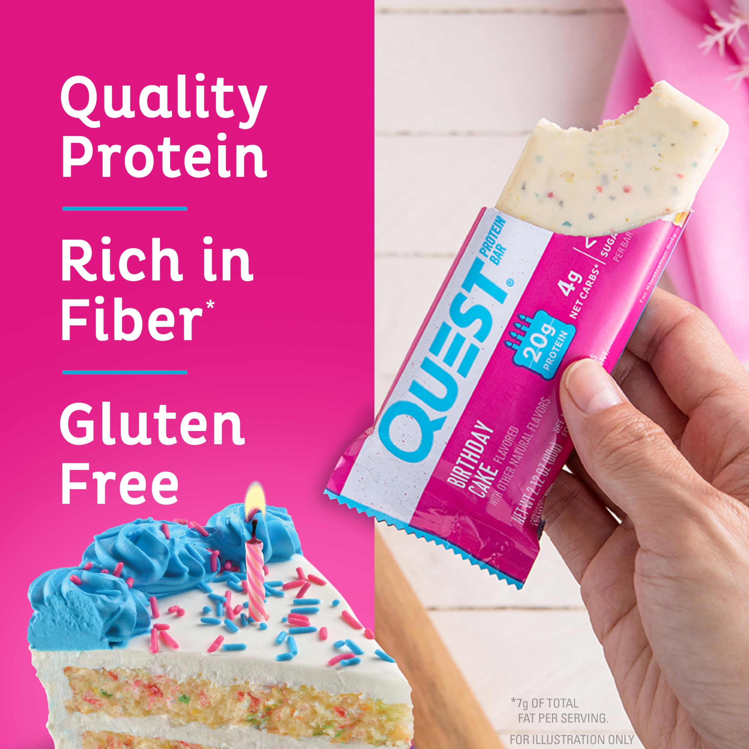 Foto 4 pulgar | Protein Bar Quest Sabor Tarta De Cumpleaños  20 G  12 Barras - Venta Internacional.