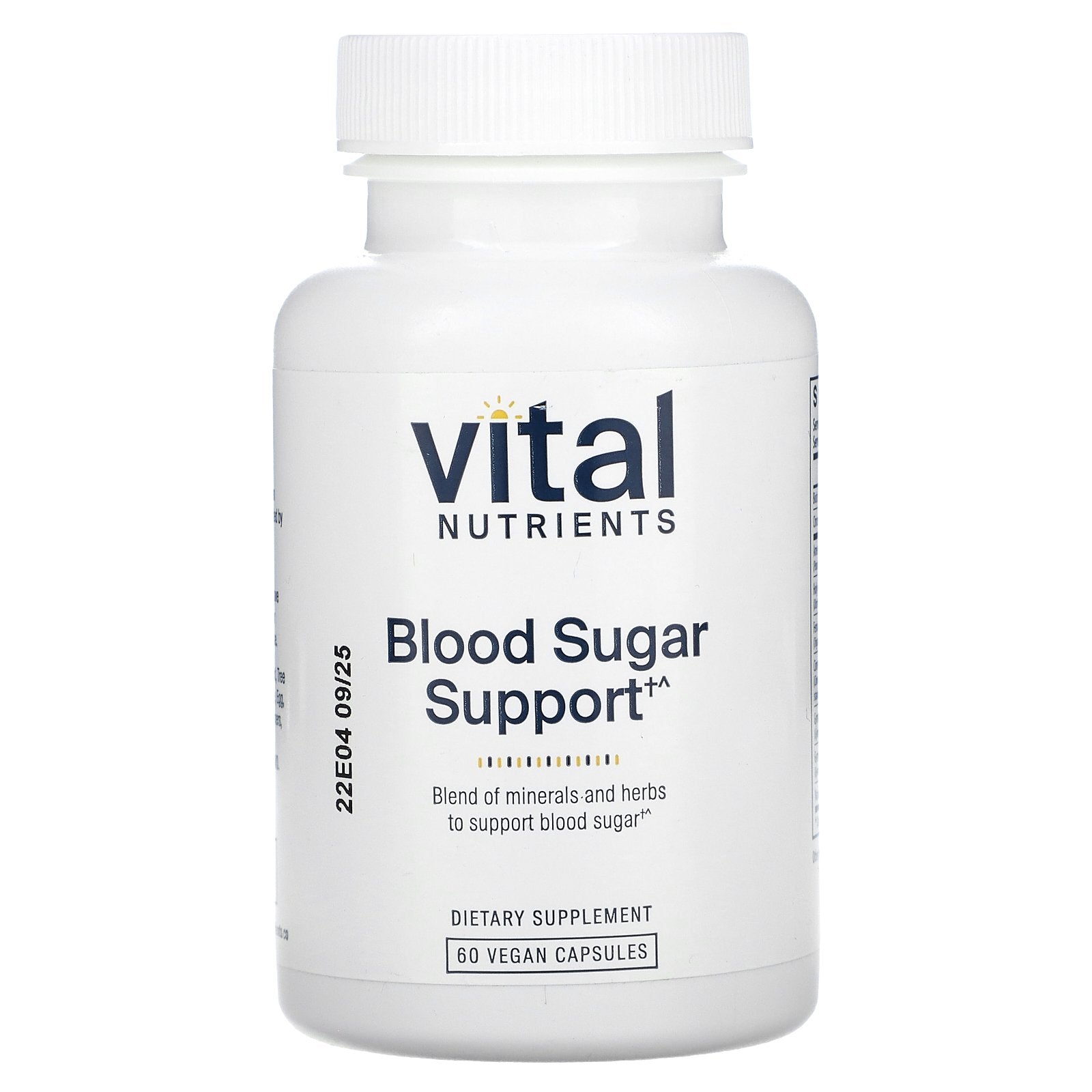 Foto 2 pulgar | Supplement Vital Nutrients Blood Sugar Support 60 Cápsulas Veganas - Venta Internacional.