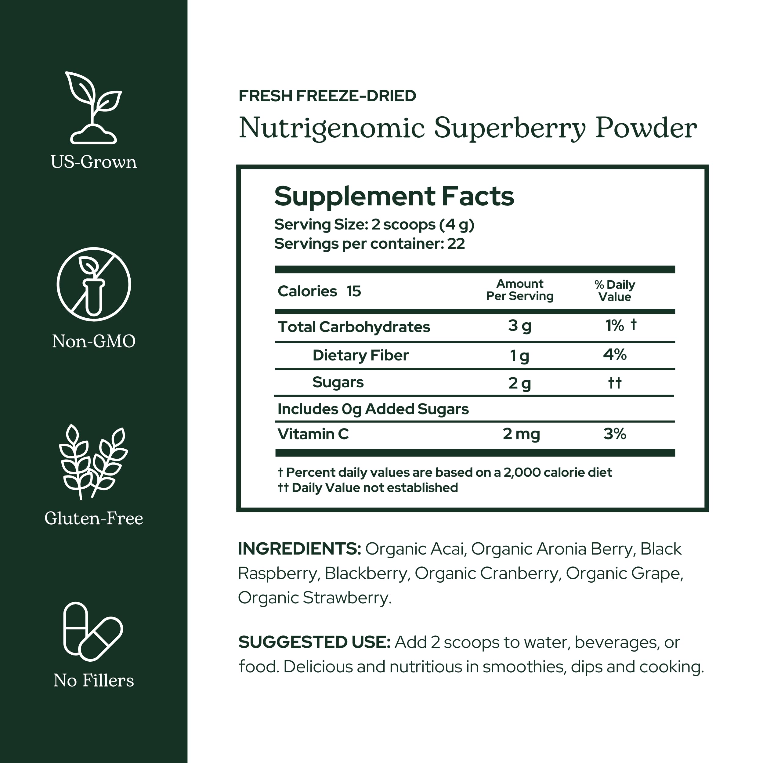 Foto 3 pulgar | Suplemento En Polvo Eclectic Herb Nutrigenomc Superberry 90 G - Venta Internacional.