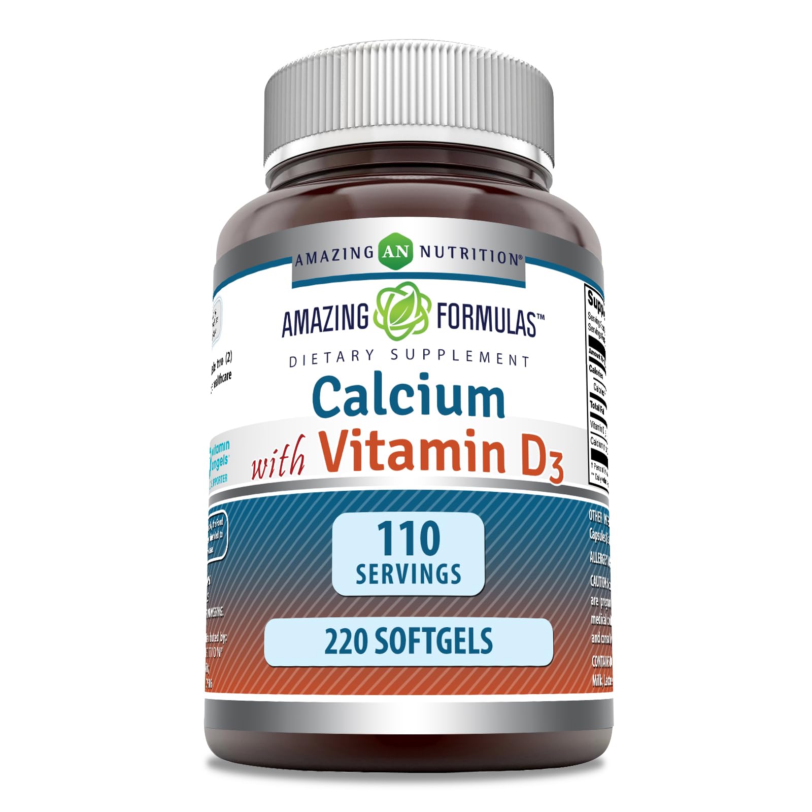 Foto 2 pulgar | Suplemento De Calcio Amazing Formulas 220 Cápsulas Blandas Con Vitamina D3 - Venta Internacional.
