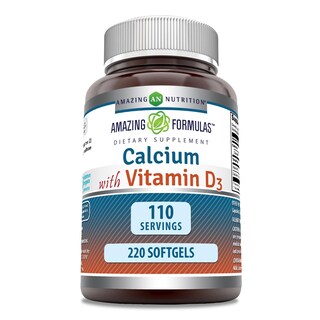 Foto 1 | Suplemento De Calcio Amazing Formulas 220 Cápsulas Blandas Con Vitamina D3 - Venta Internacional.