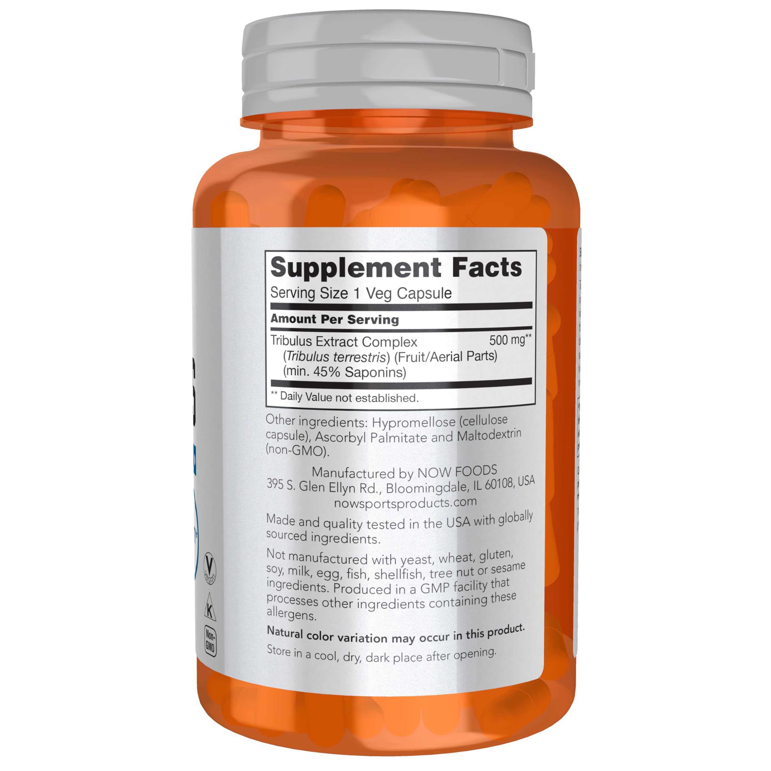 Foto 3 pulgar | Suplemento Now Sports Nutrition Tribulus 500 Mg 100 Cápsulas - Venta Internacional.