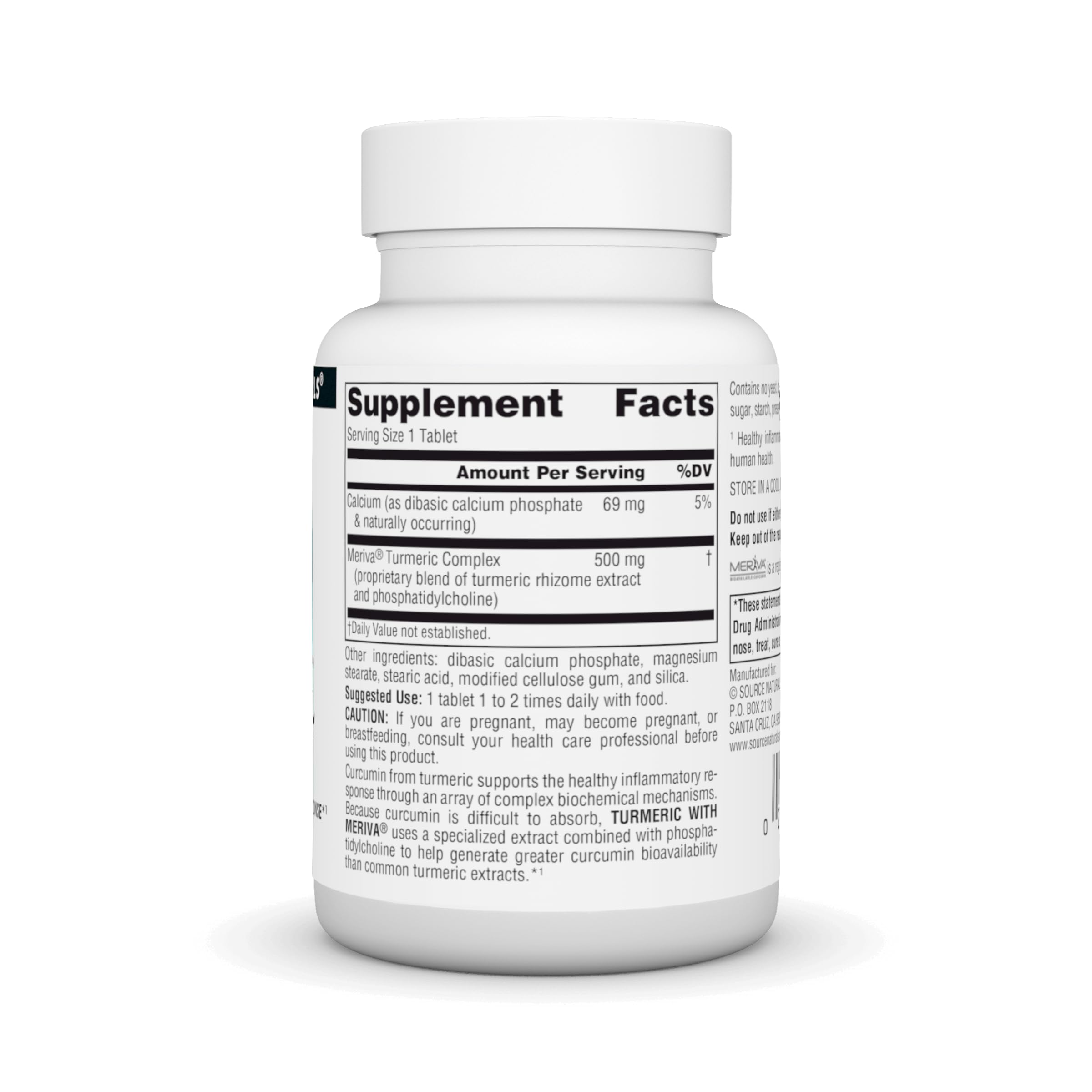 Foto 3 pulgar | Suplemento De Cúrcuma Source Naturals Con Meriva 500 Mg - 60 Comprimidos - Venta Internacional.