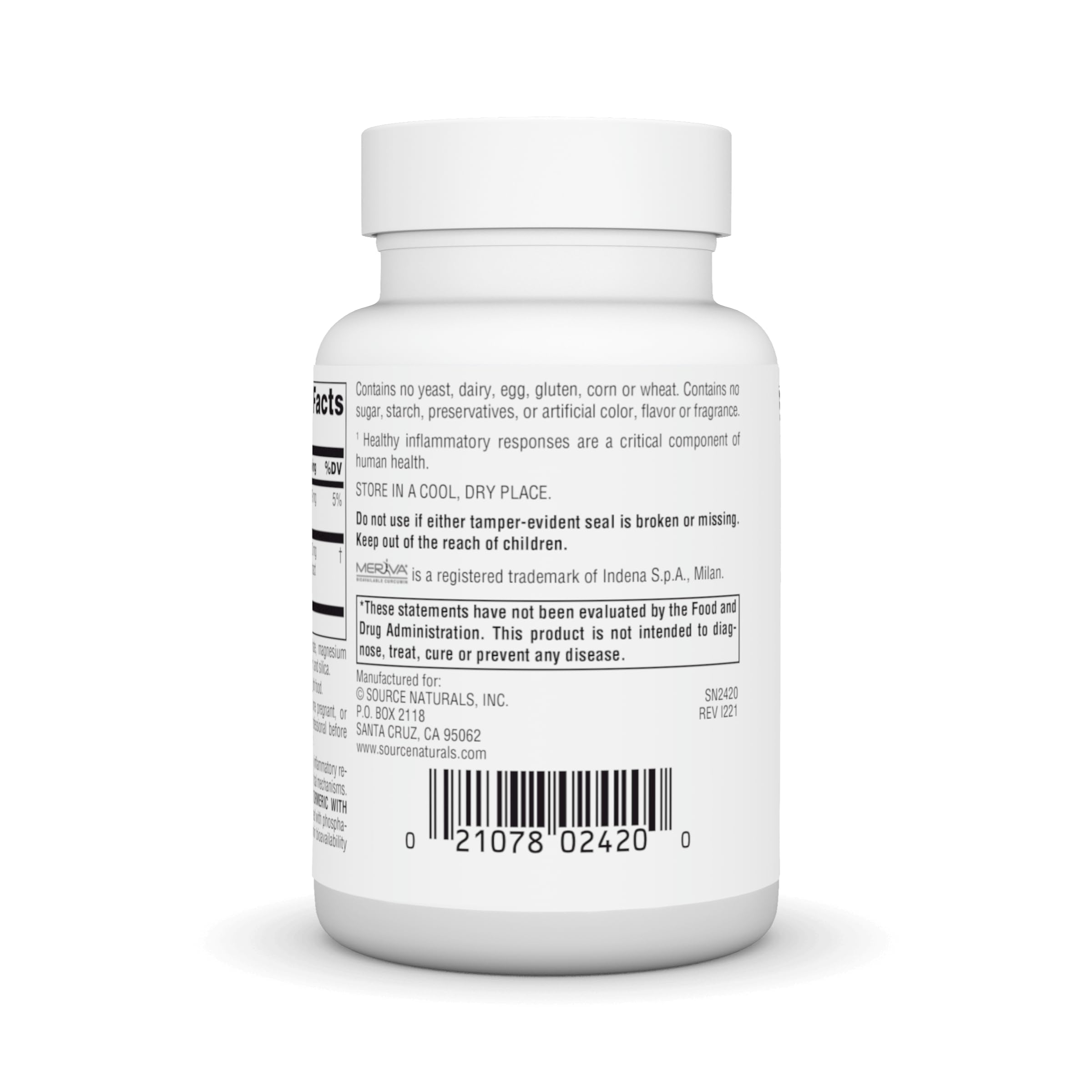 Foto 4 pulgar | Suplemento De Cúrcuma Source Naturals Con Meriva 500 Mg - 60 Comprimidos - Venta Internacional.