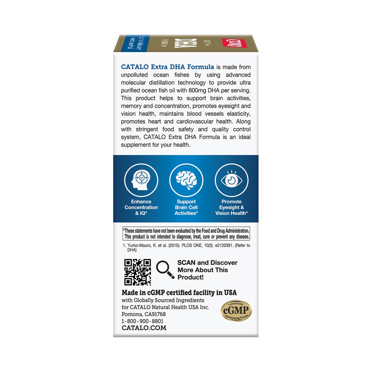 Foto 5 | Suplemento Catalo Extra Dha Formula 800 Mg Dha 90 Cápsulas Blandas - Venta Internacional.