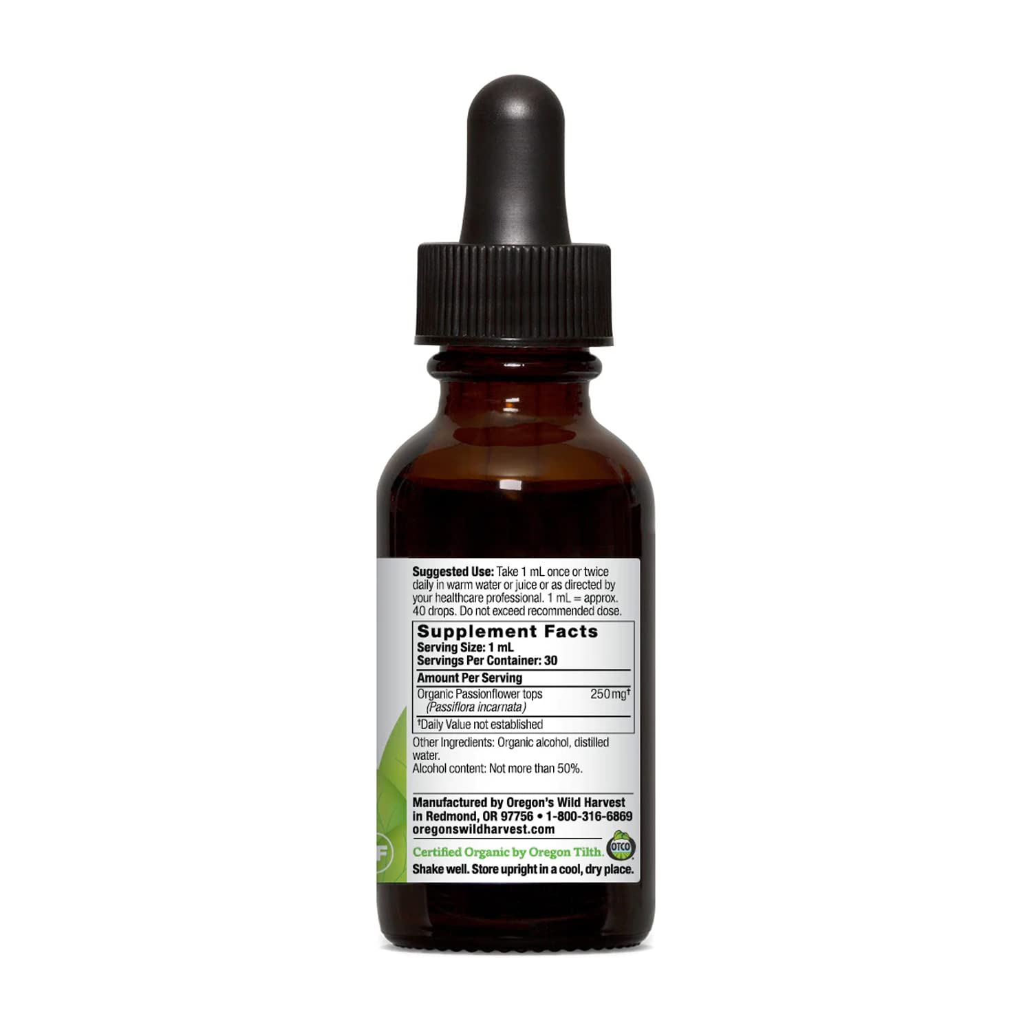 Foto 3 pulgar | Extracto De Pasiflora Oregon's Wild Harvest 30 Ml 1:4 Org - Venta Internacional.
