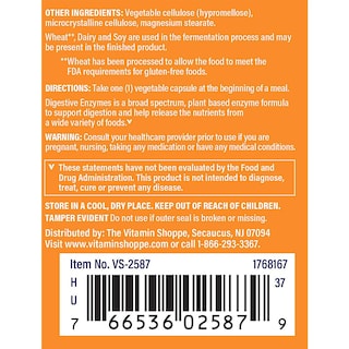 Foto 4 | Enzimas Digestivas The Vitamin Shoppe De Origen Vegetal 90 Cápsulas - Venta Internacional.