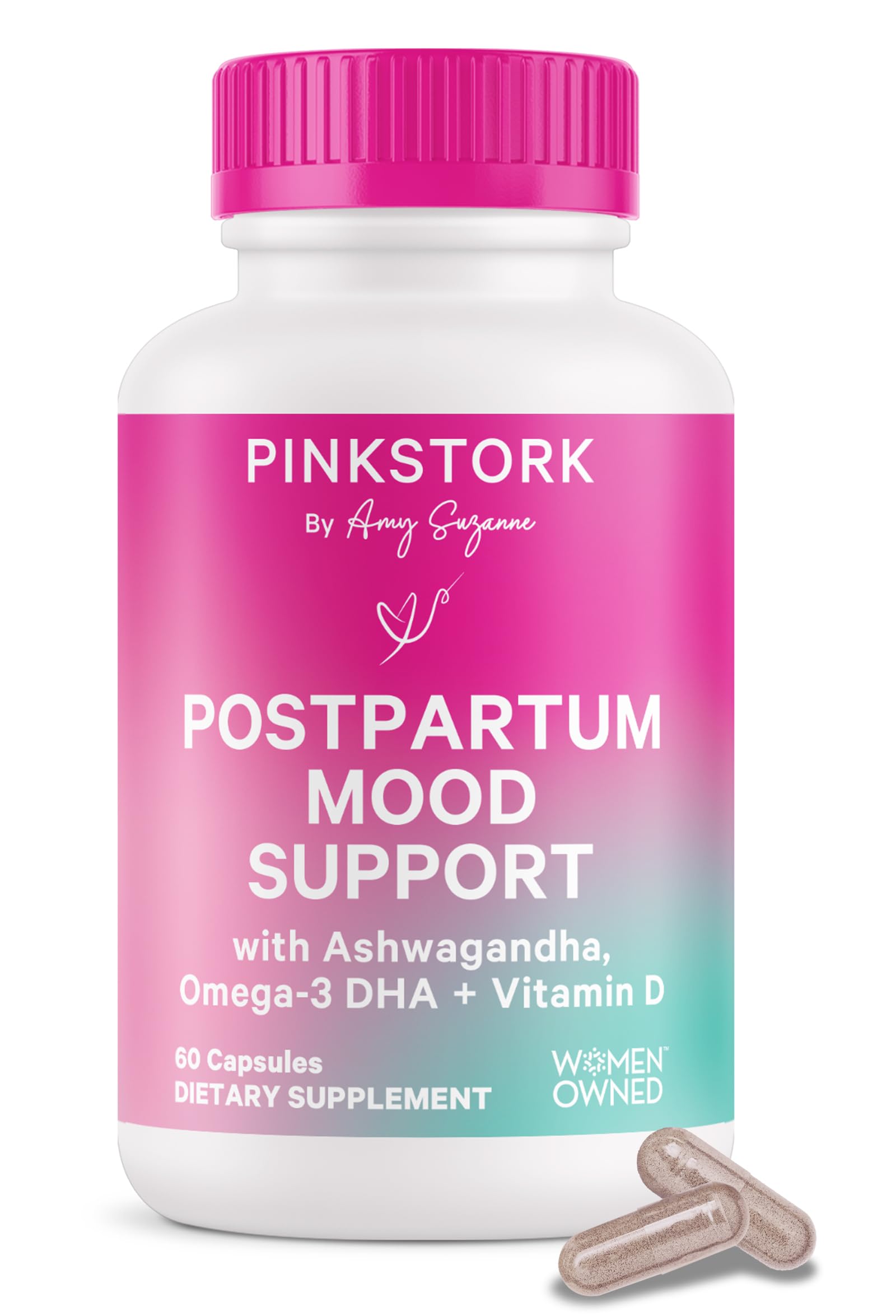 Foto 2 pulgar | Suplemento Pink Stork Post-partum Mood Support 60 Cápsulas - Venta Internacional.