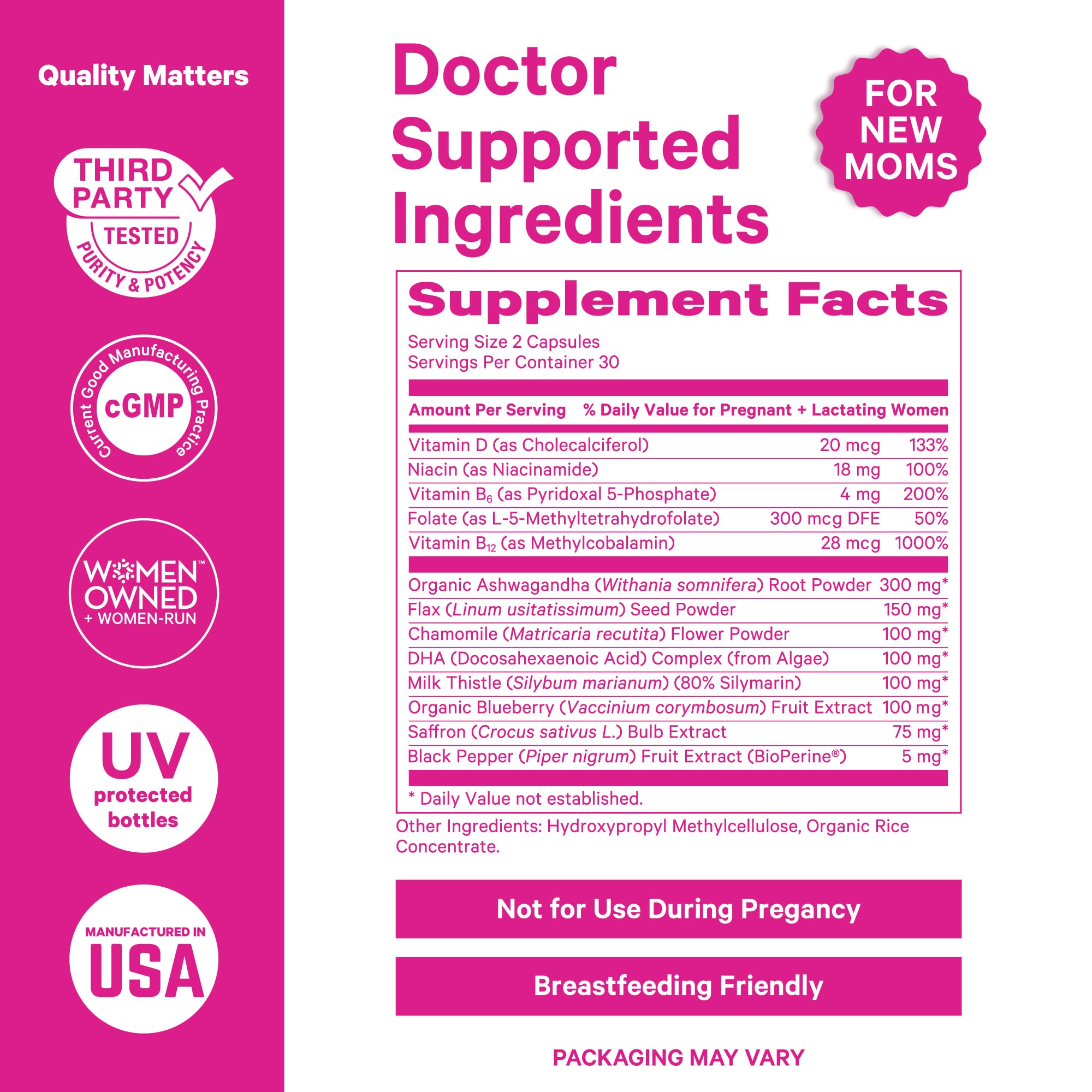 Foto 5 pulgar | Suplemento Pink Stork Post-partum Mood Support 60 Cápsulas - Venta Internacional.