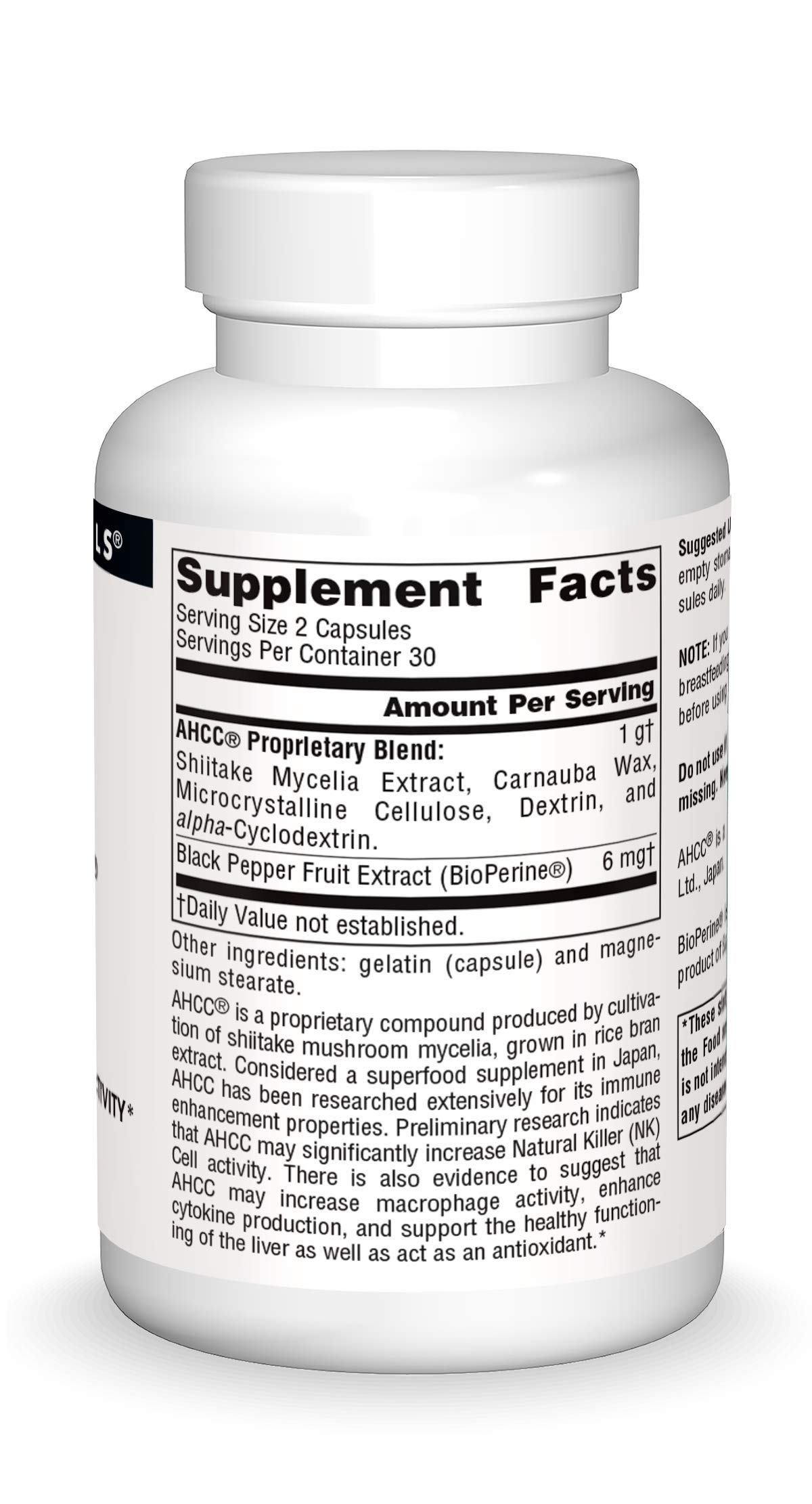 Foto 4 pulgar | Suplemento Source Naturals Ahcc Con Bioperina 500 Mg 60 Cápsulas - Venta Internacional.