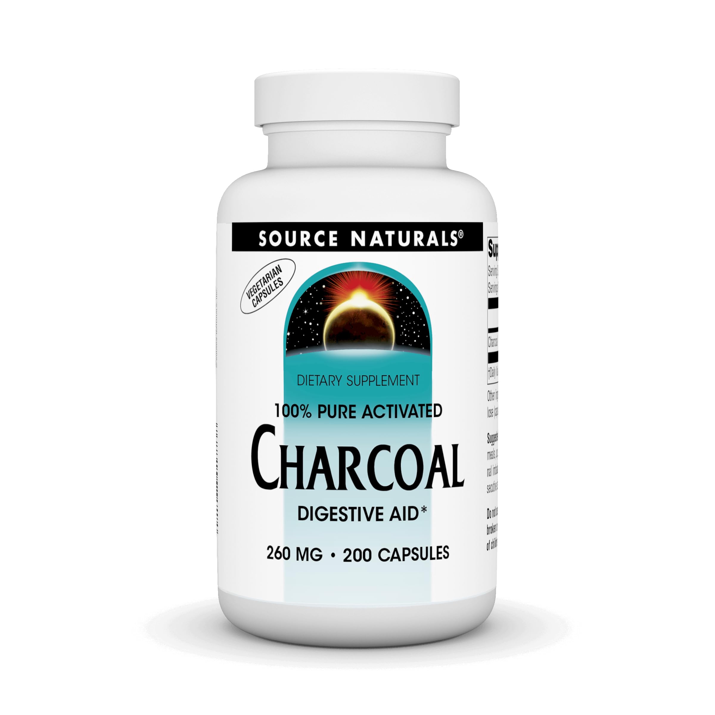 Foto 2 pulgar | Carbón Vegetal 100% Puro Activado De Supplement Source Naturals  200 Cápsulas - Venta Internacional.