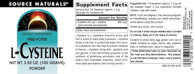 Foto 4 | Suplemento De Aminoácidos Source Naturals L-cisteína 100 G - Venta Internacional.