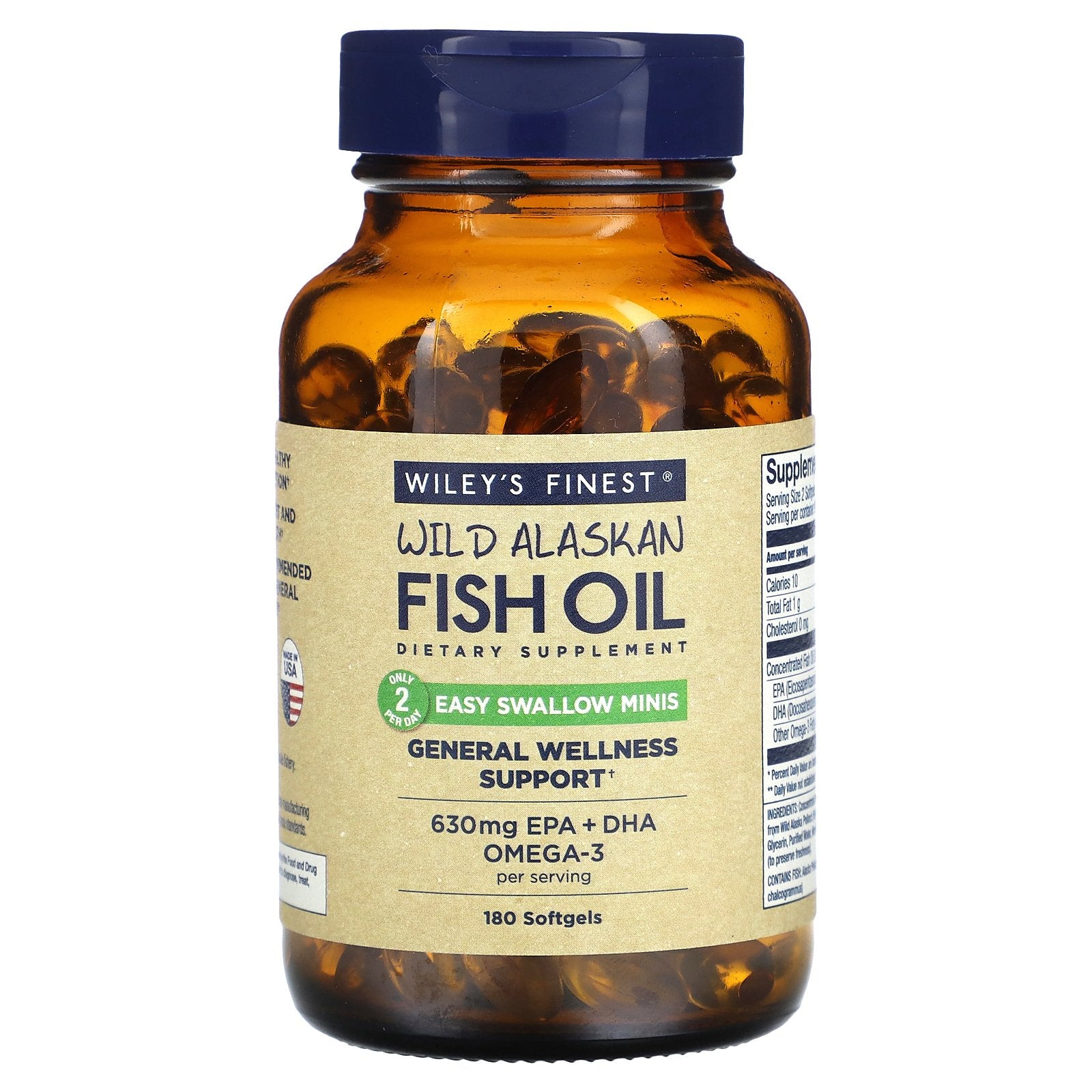 Foto 2 pulgar | Aceite De Pescado Wiley's Finest Wild Alaskan Easy Swallow Minis 180 Cápsulas Blandas - Venta Internacional.