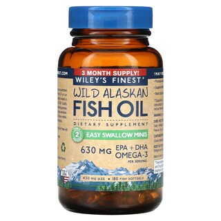 Foto 3 | Aceite De Pescado Wiley's Finest Wild Alaskan Easy Swallow Minis 180 Cápsulas Blandas - Venta Internacional.