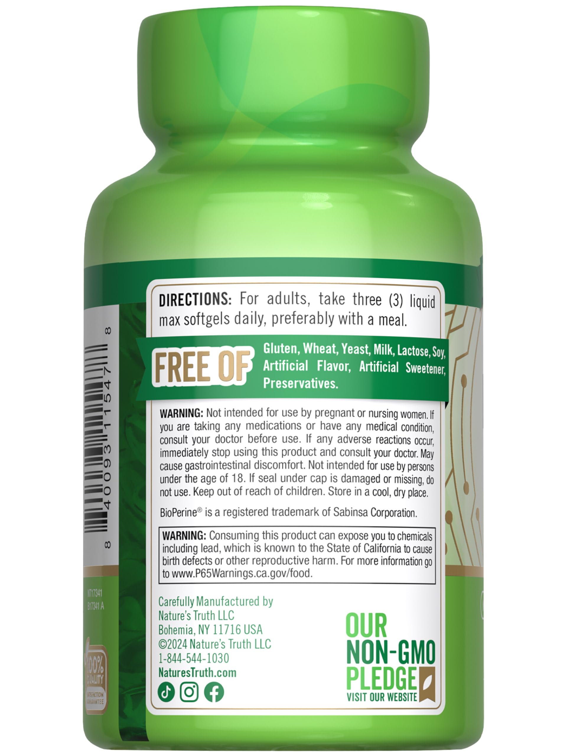Foto 7 | Suplemento De Cápsulas Blandas Brain Up De Nature's Truth  60 Unidades - Venta Internacional.