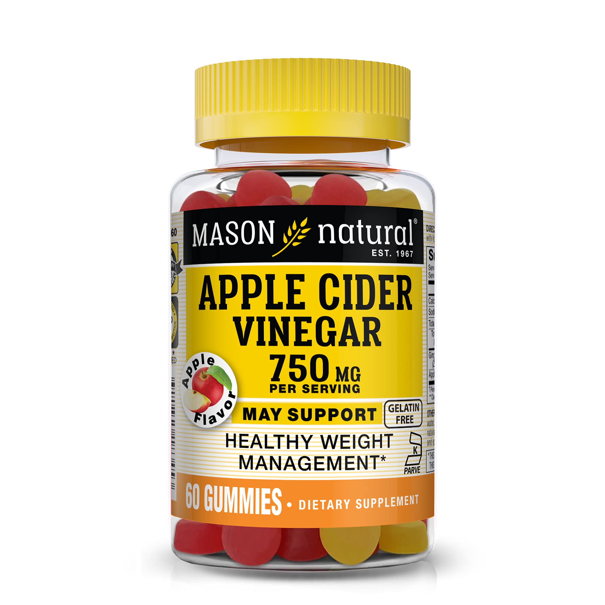 Foto 2 pulgar | Suplemento De Vinagre De Sidra De Manzana Natural Mason  750 Mg  60 Gomitas - Venta Internacional.
