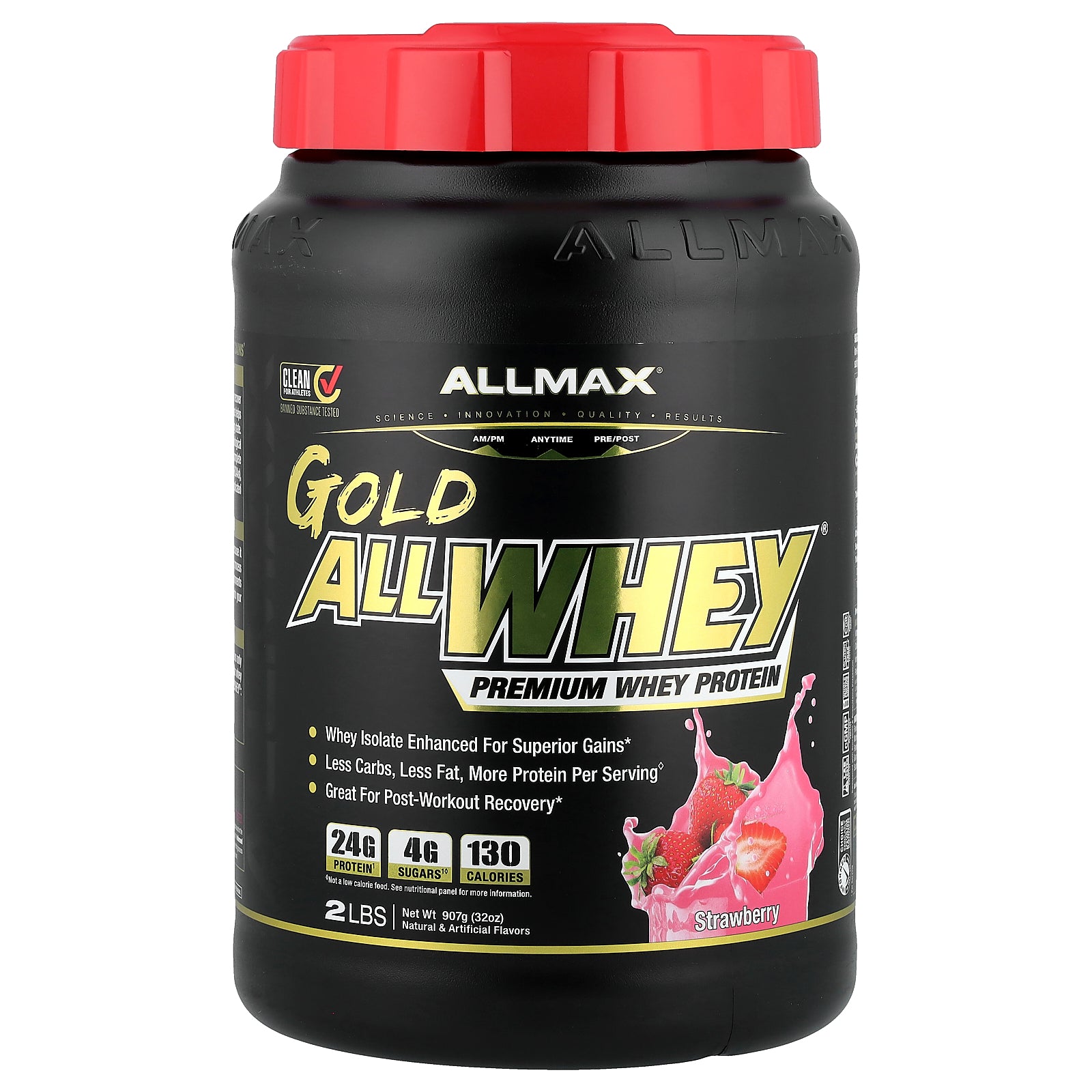 Foto 2 pulgar | Proteína De Suero Allmax Gold Allwhey Premium Fresa 907 G - Venta Internacional.