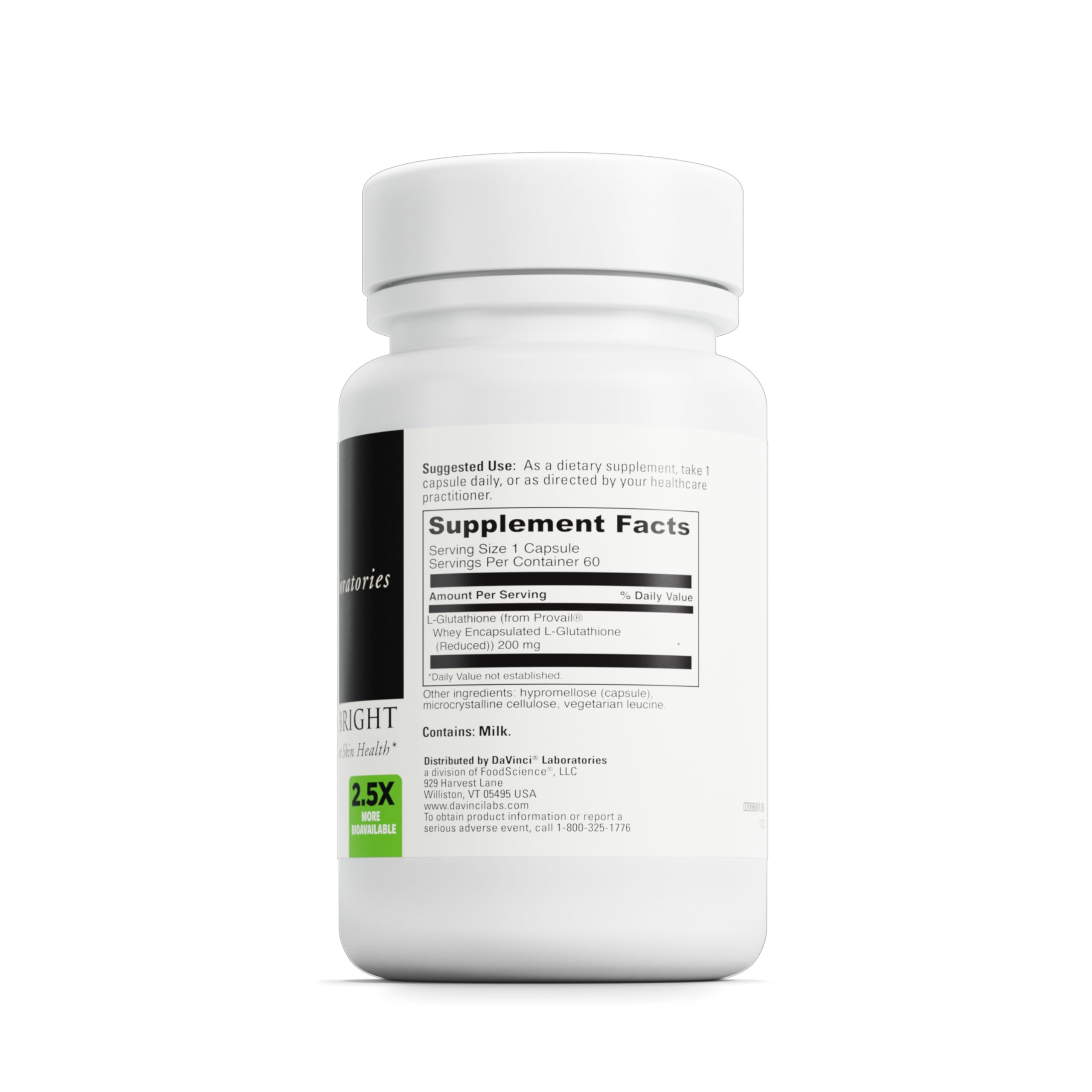 Foto 2 | Suplemento Para La Salud De La Piel Davinci Labs Glutathione Bright 60 Cápsulas - Venta Internacional.