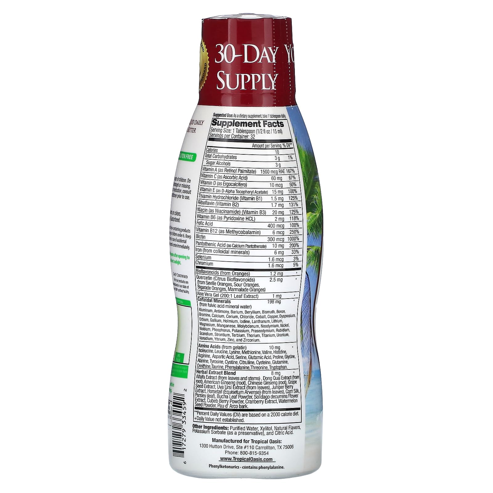 Foto 3 pulgar | Suplemento Mineral Multivitamínico Tropical Oasis  480 Ml - Venta Internacional.
