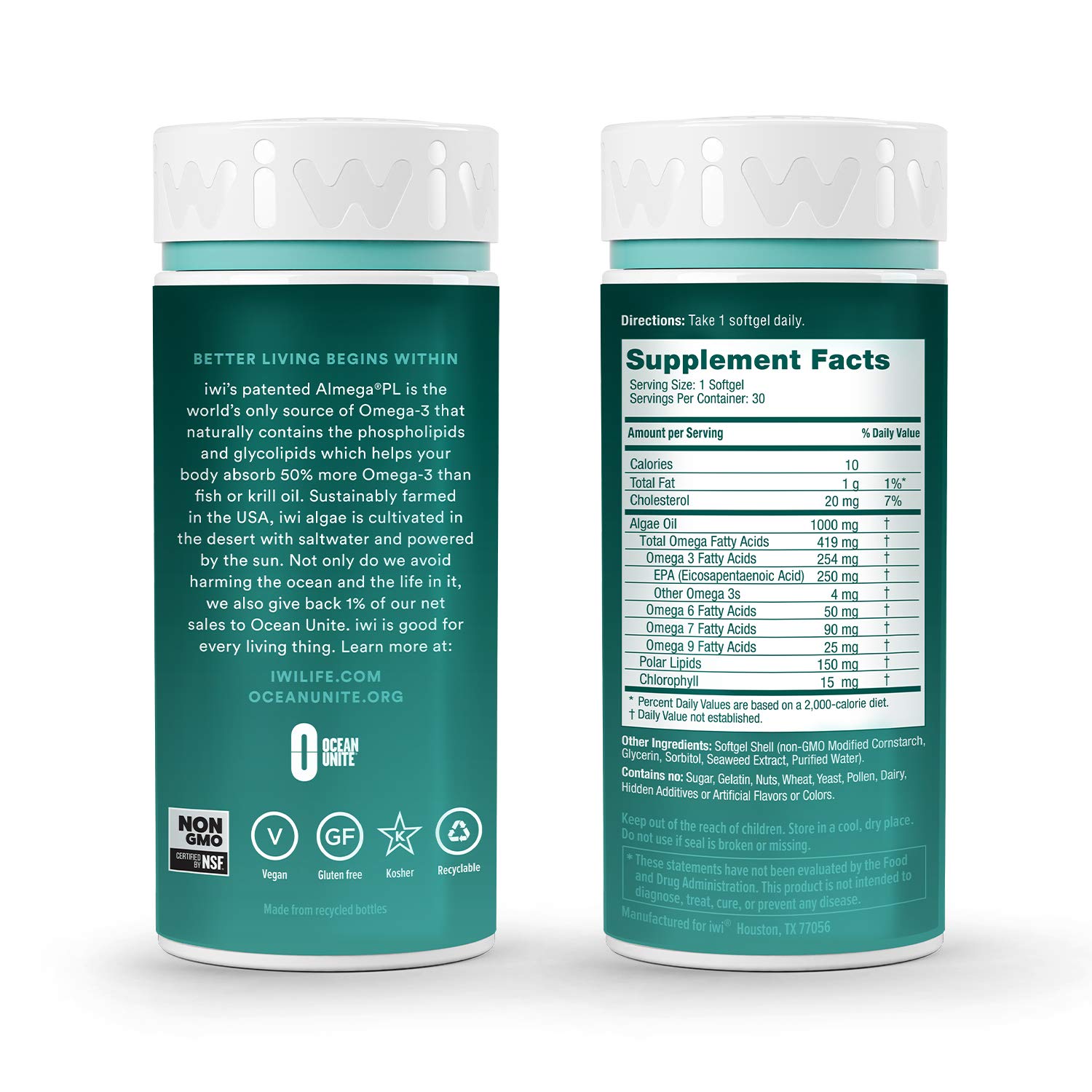 Foto 4 | Cápsulas De Gelatina Blanda De Aceite De Algas De La Epa De Omega-3 De Supplements Iwi Life - Venta Internacional.